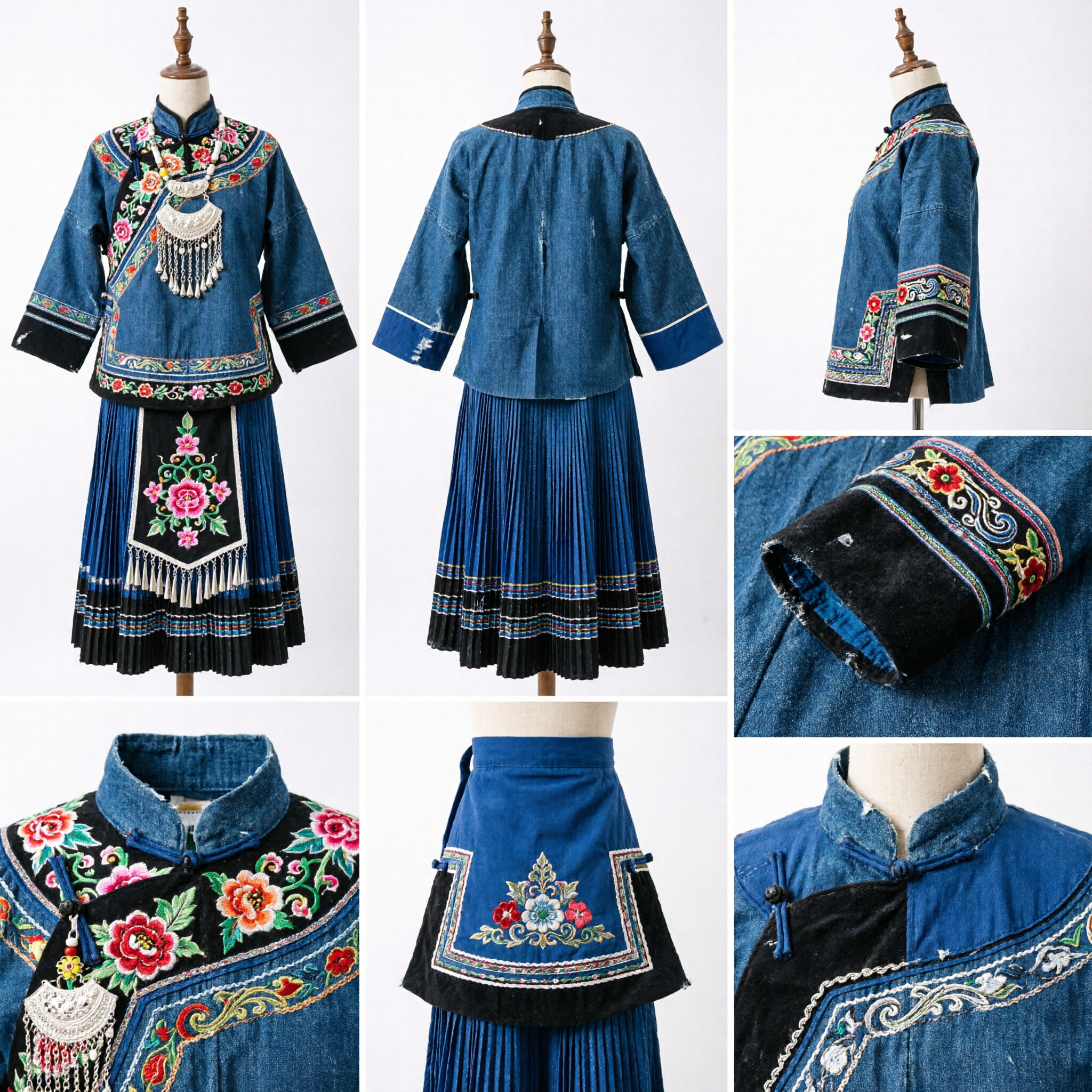 Traditional Chinese Green Jade Hairpin Vintage Hanfu Hair Fork with Enamel Flower Accessory for Women