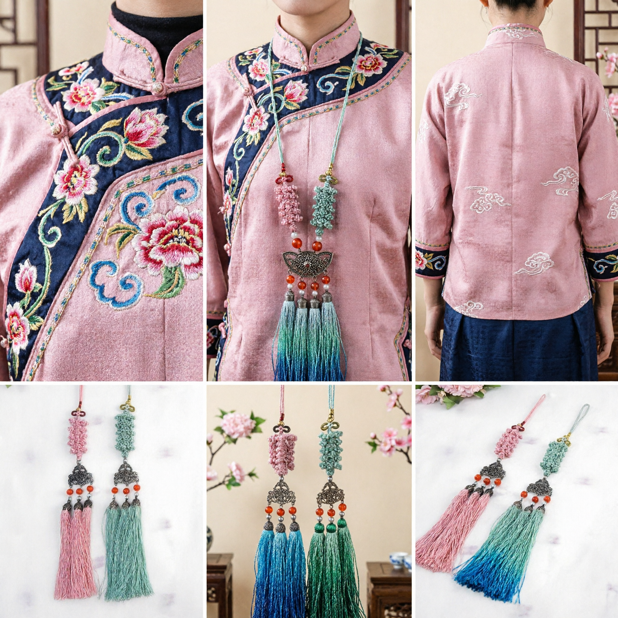 Traditional Chinese Knot Tassel Ornaments Elegant Hanfu Accessories Hanging Pendants for Car Home Decor and Bag Charms