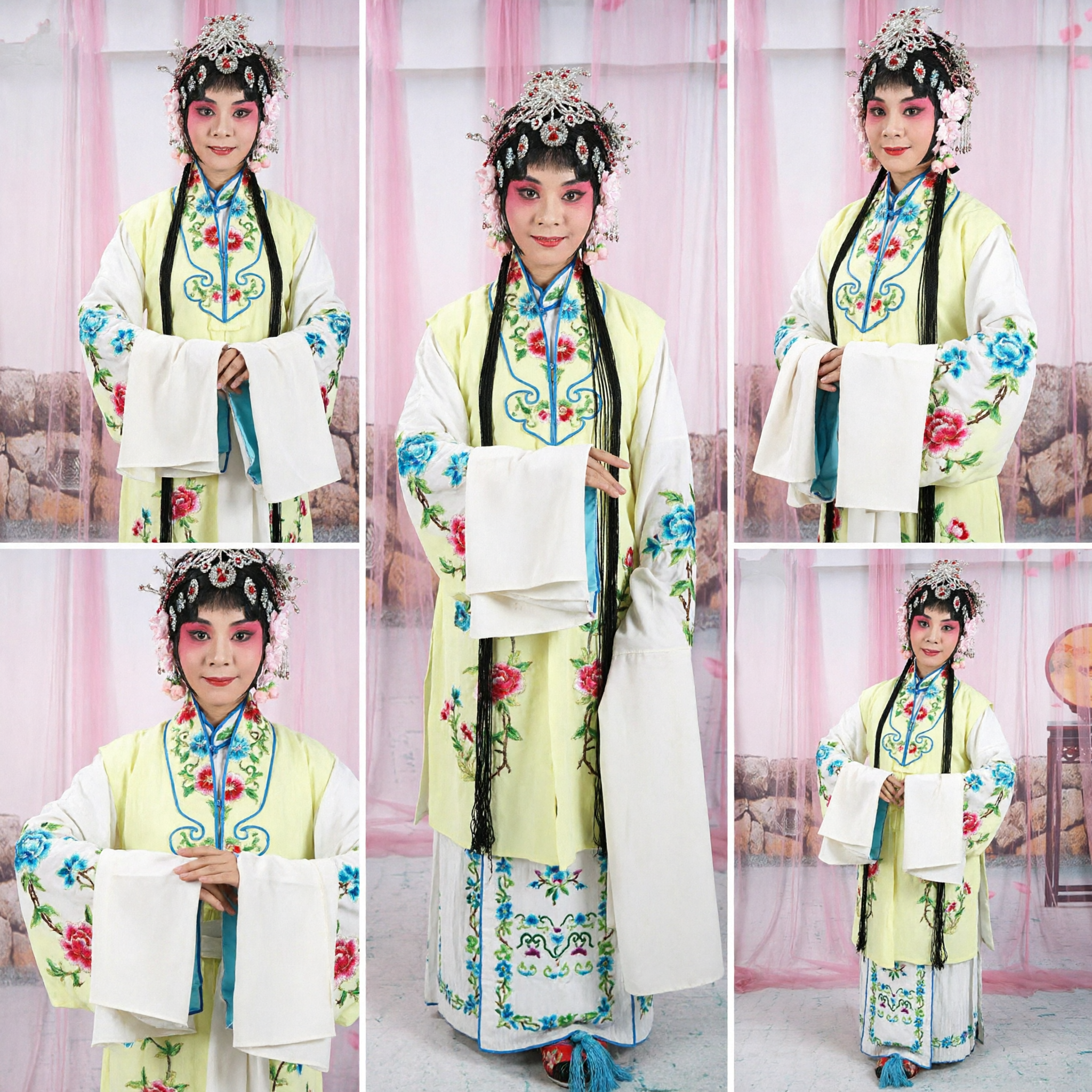 Traditional Chinese Yue Opera Costume Complete Set Ancient Embroidered Robe for Women Dan Role Stage Performance
