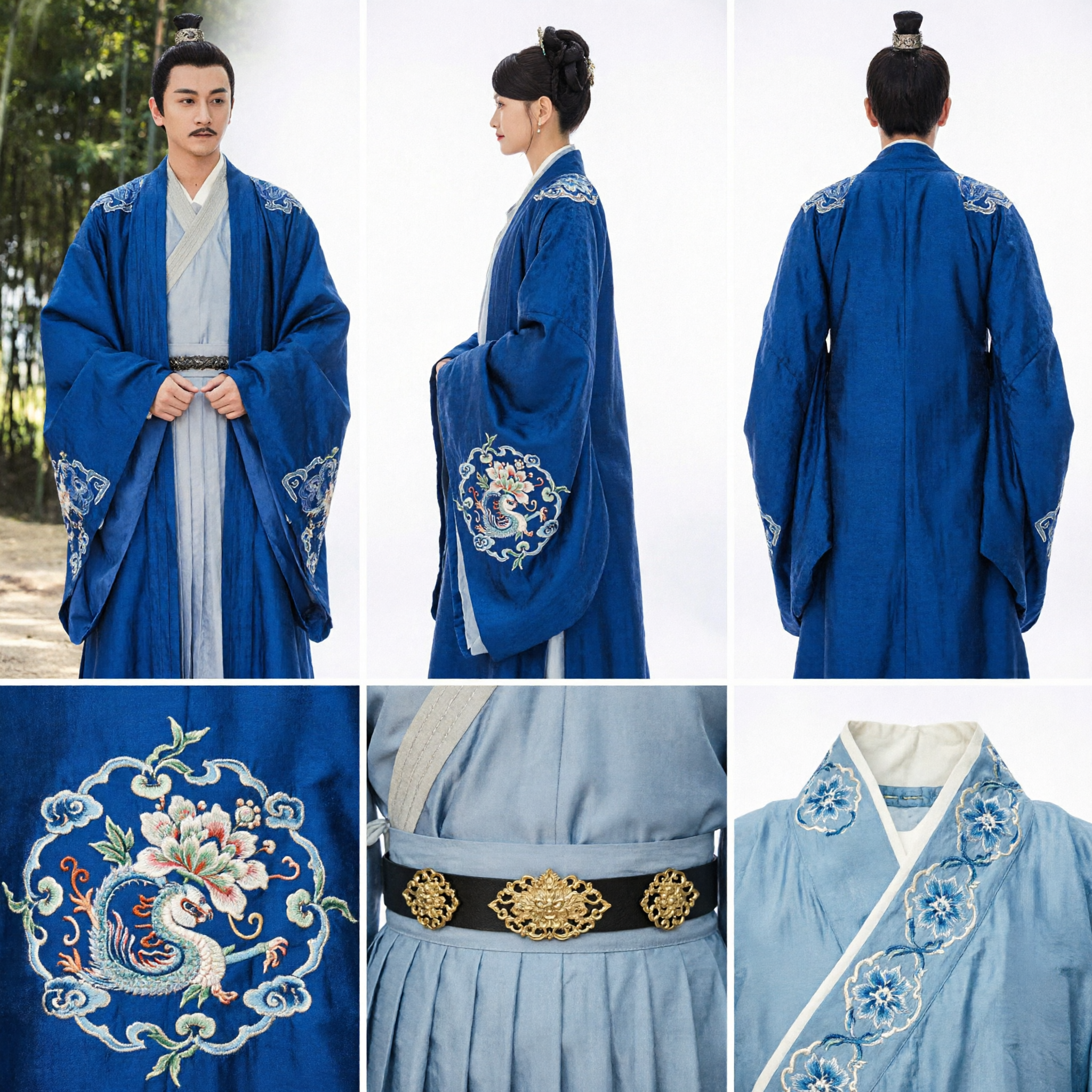 Ancient Chinese Hanfu Couple Costumes Traditional Historical Wedding Photography Attire for Men and Women