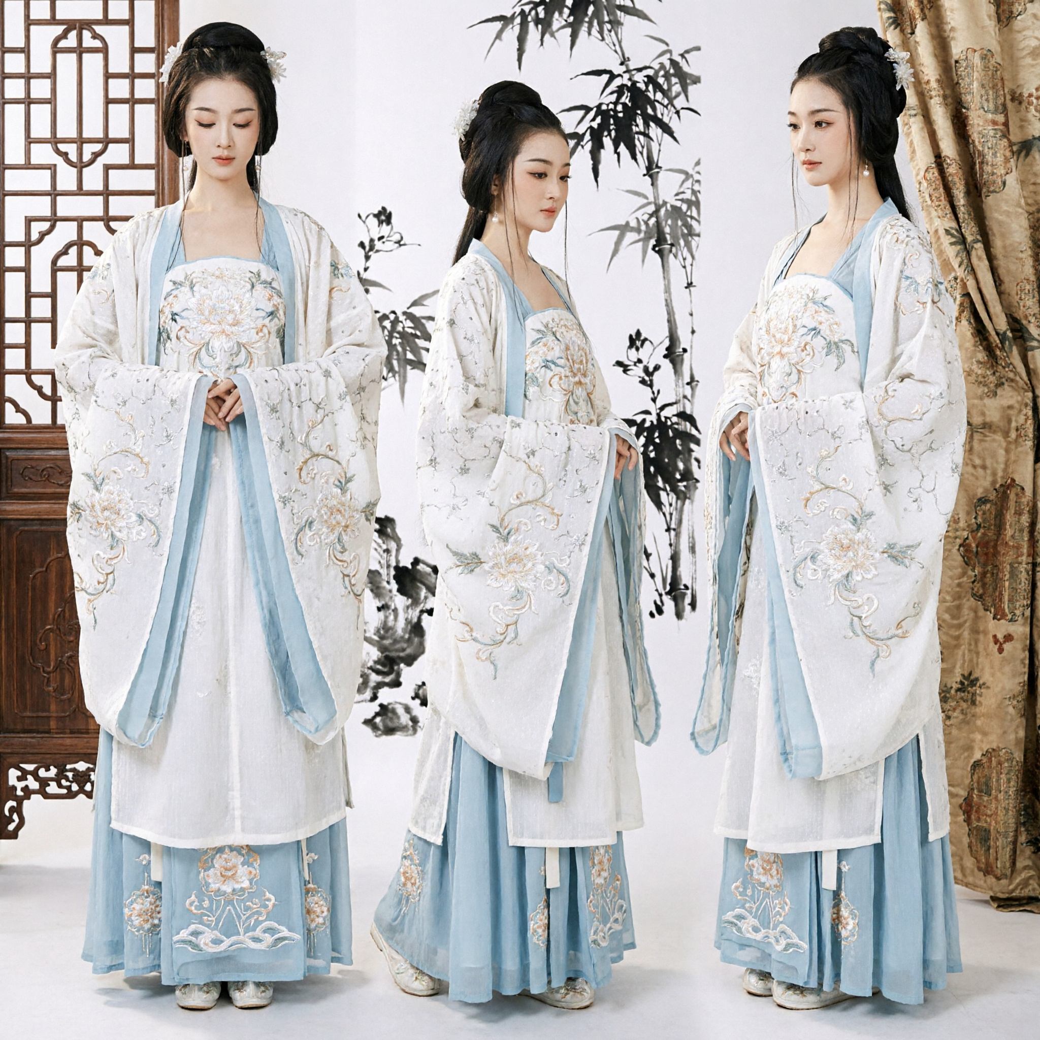 Traditional Chinese Hanfu Ancient Costume for Women Elegant White Fairy Style Robe for Period Drama Cosplay