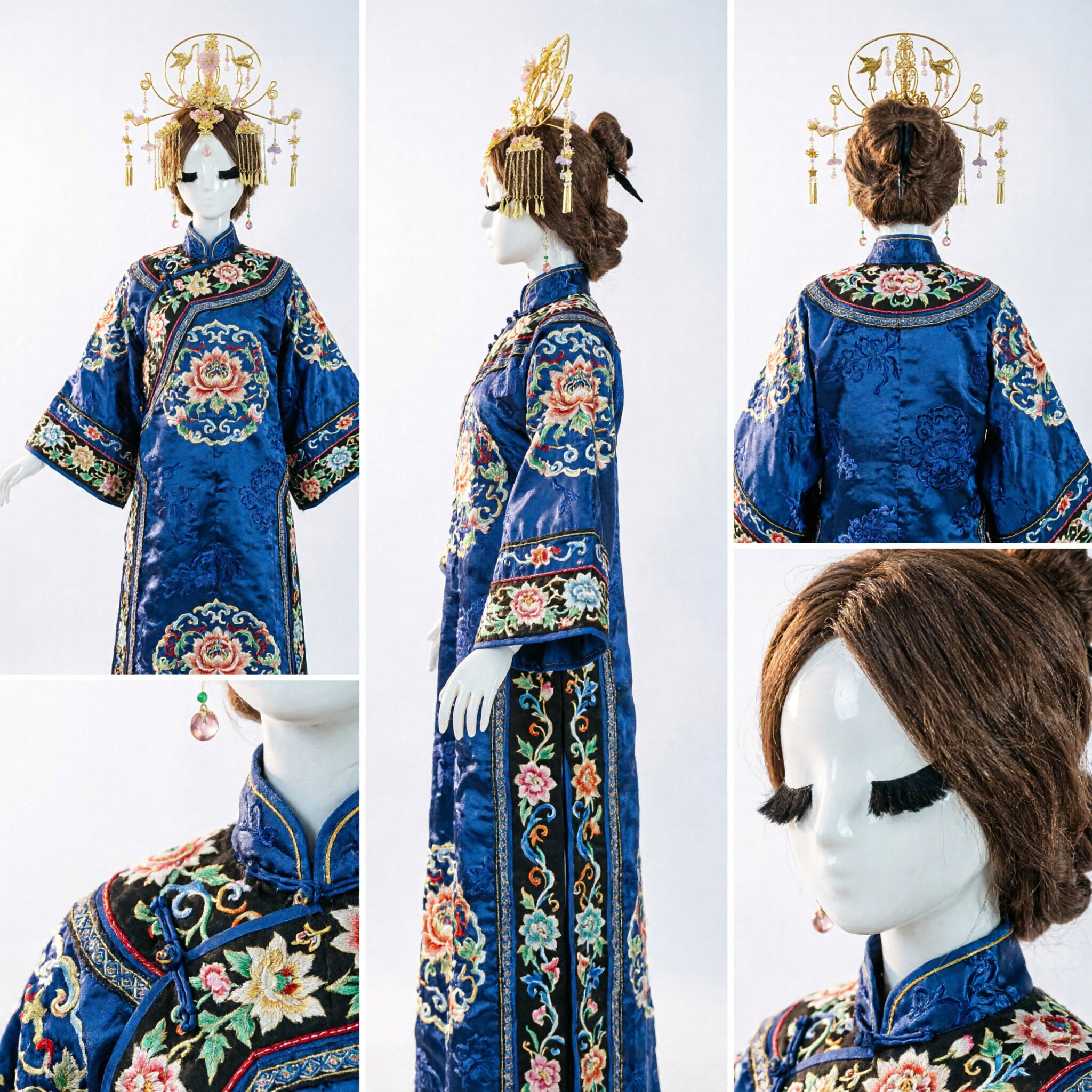 Exquisite Ancient Chinese Phoenix Hair Crown Gold Hanfu Headpiece for Bridal Wedding Princess Cosplay