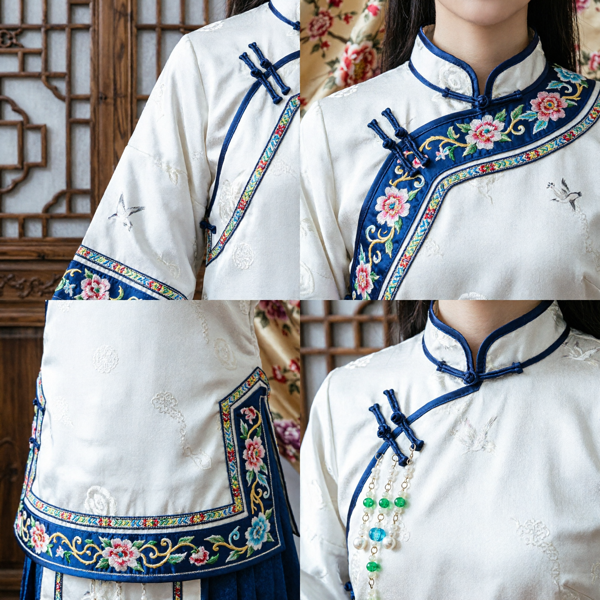 Traditional Chinese Hanfu Hairpin Green Flower Tassel Hair Accessory Ancient Style Headpiece for Women Wedding Bridal