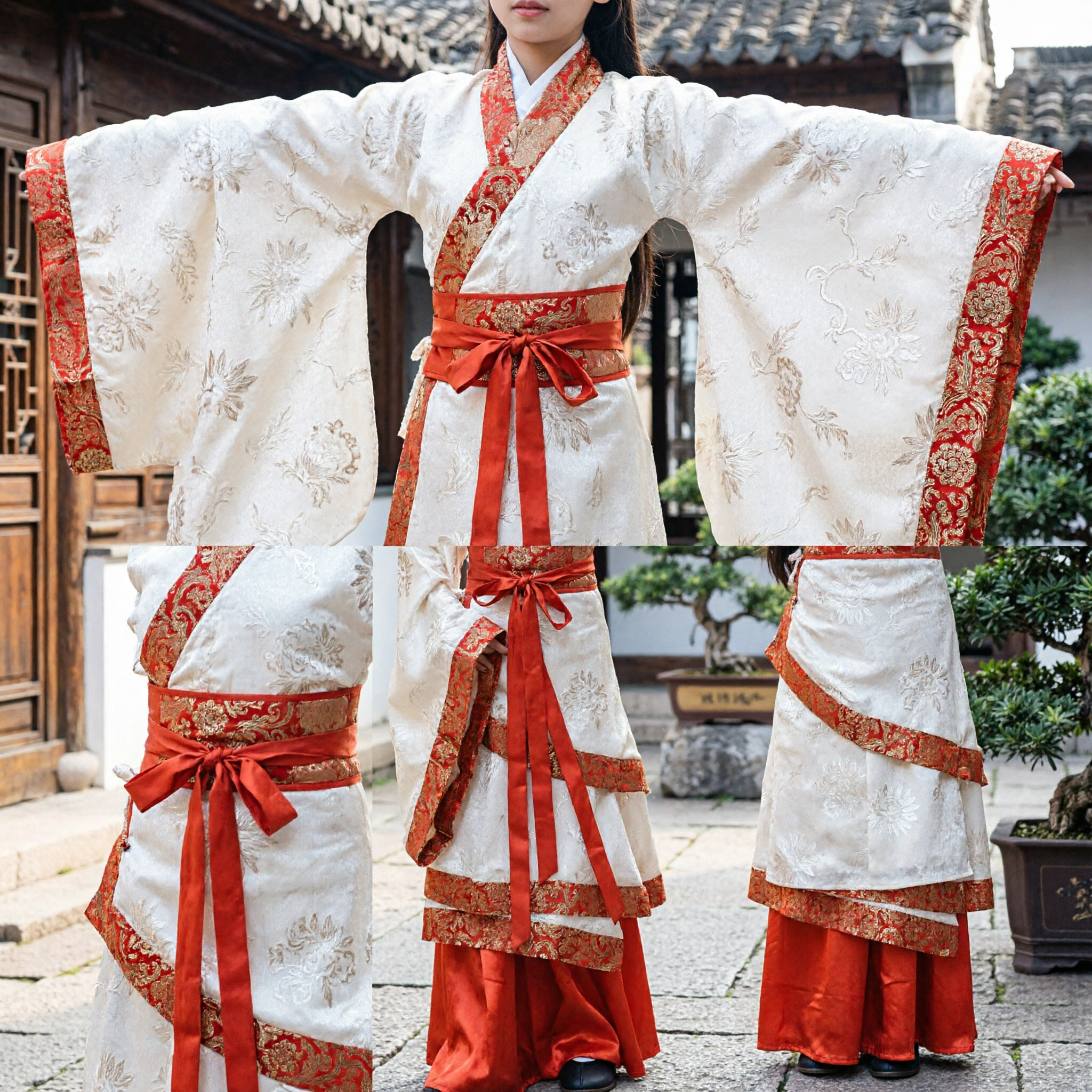 Traditional Chinese Hanfu Costume for Girls Ancient Princess Wide Sleeve Robe Kids Dance Performance Clothing Set