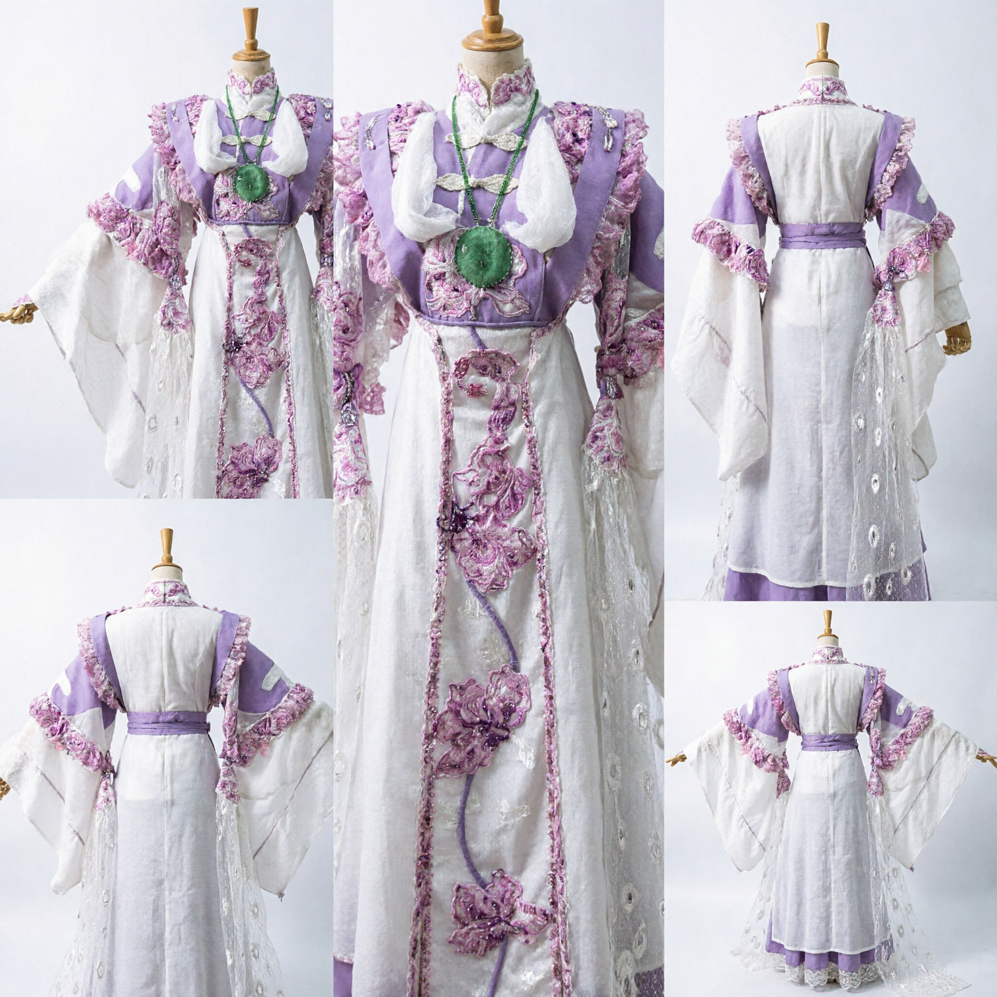Elegant Purple and White Chinese Hanfu Ancient Fairy Costume Embroidered Traditional Dress for Stage Performance Cosplay