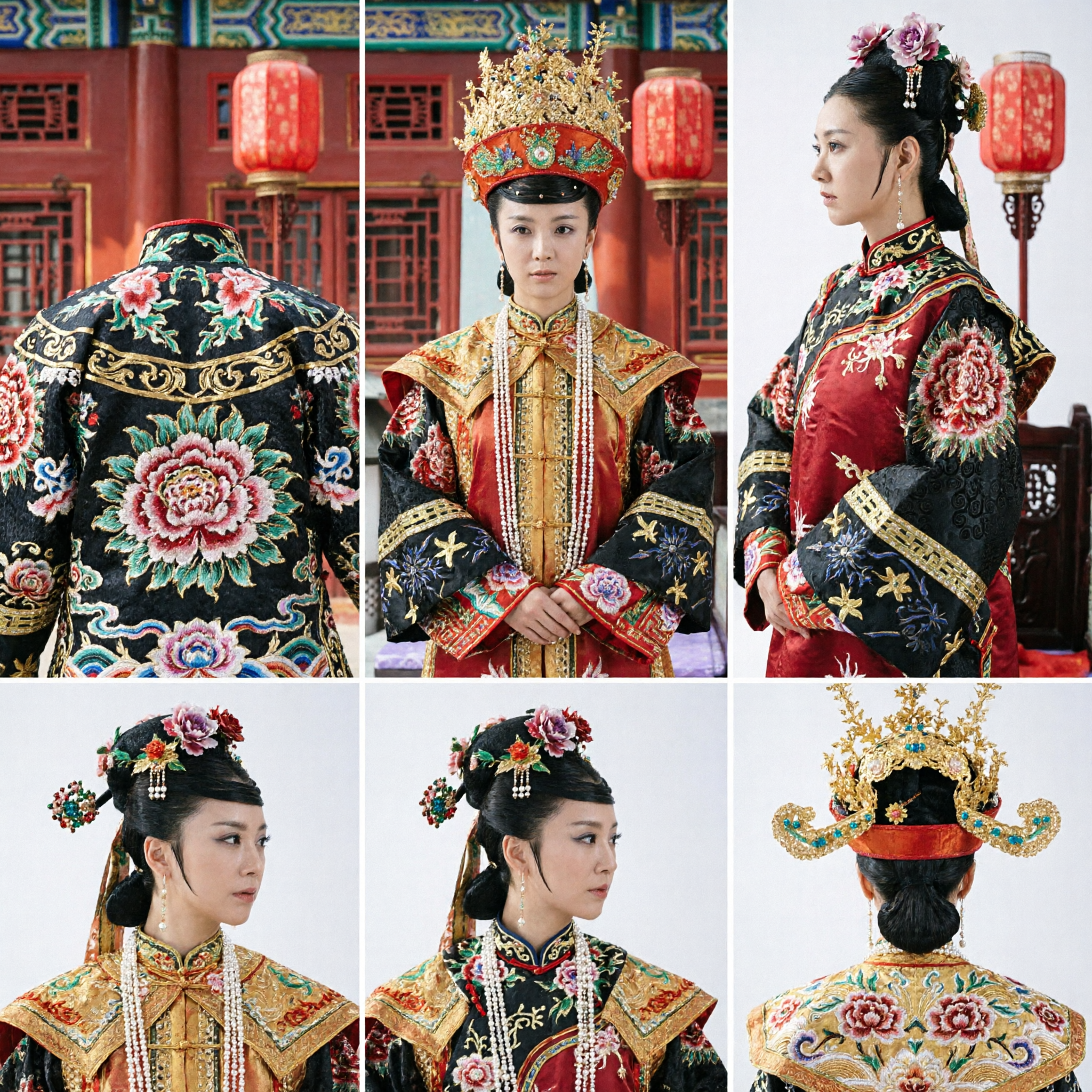 Traditional Chinese Ancient Empress Costume Red Embroidered Robe and Phoenix Crown for Women Wedding Cosplay