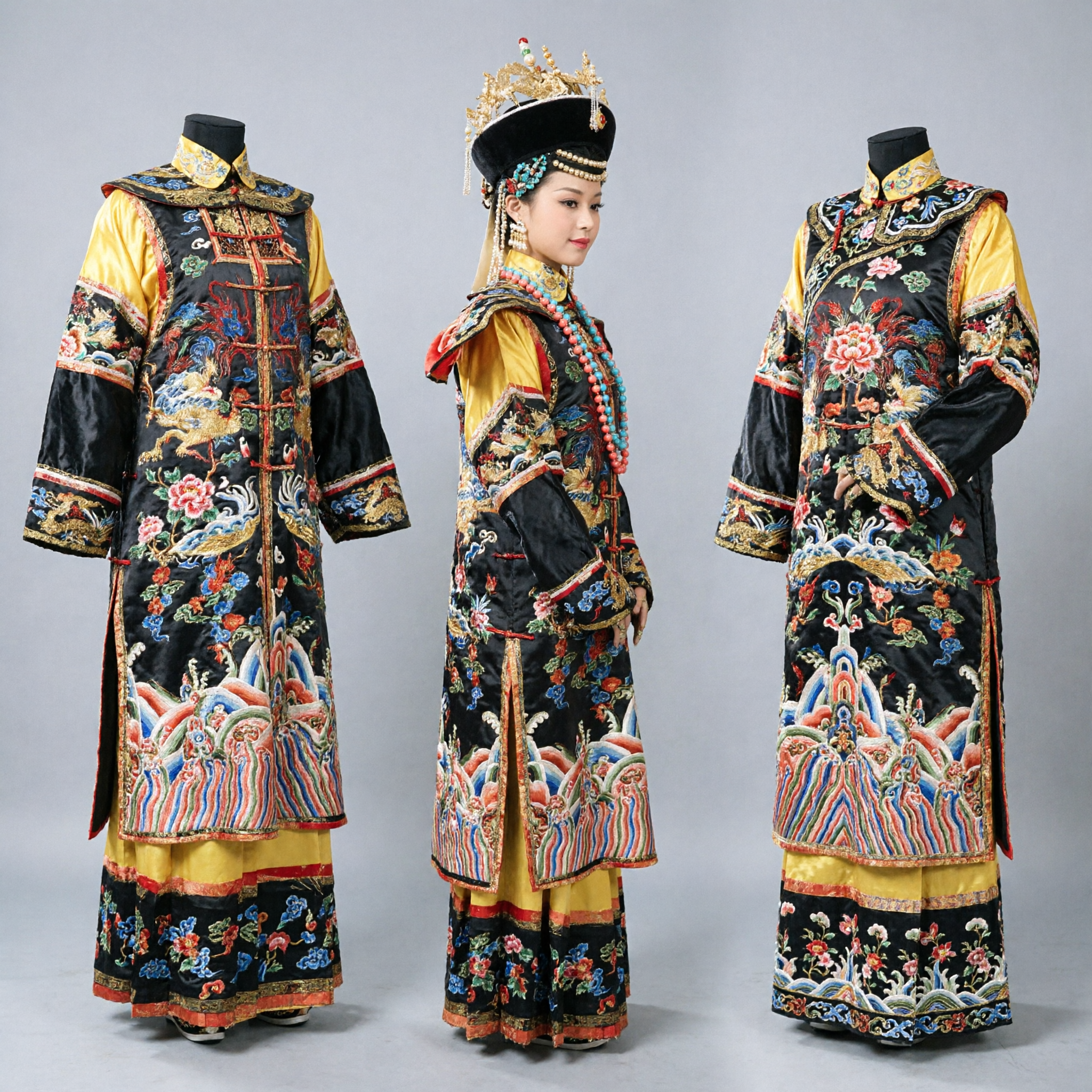 Traditional Chinese Qing Dynasty Empress Costume Ancient Royal Princess Dress for Stage Performance Cosplay