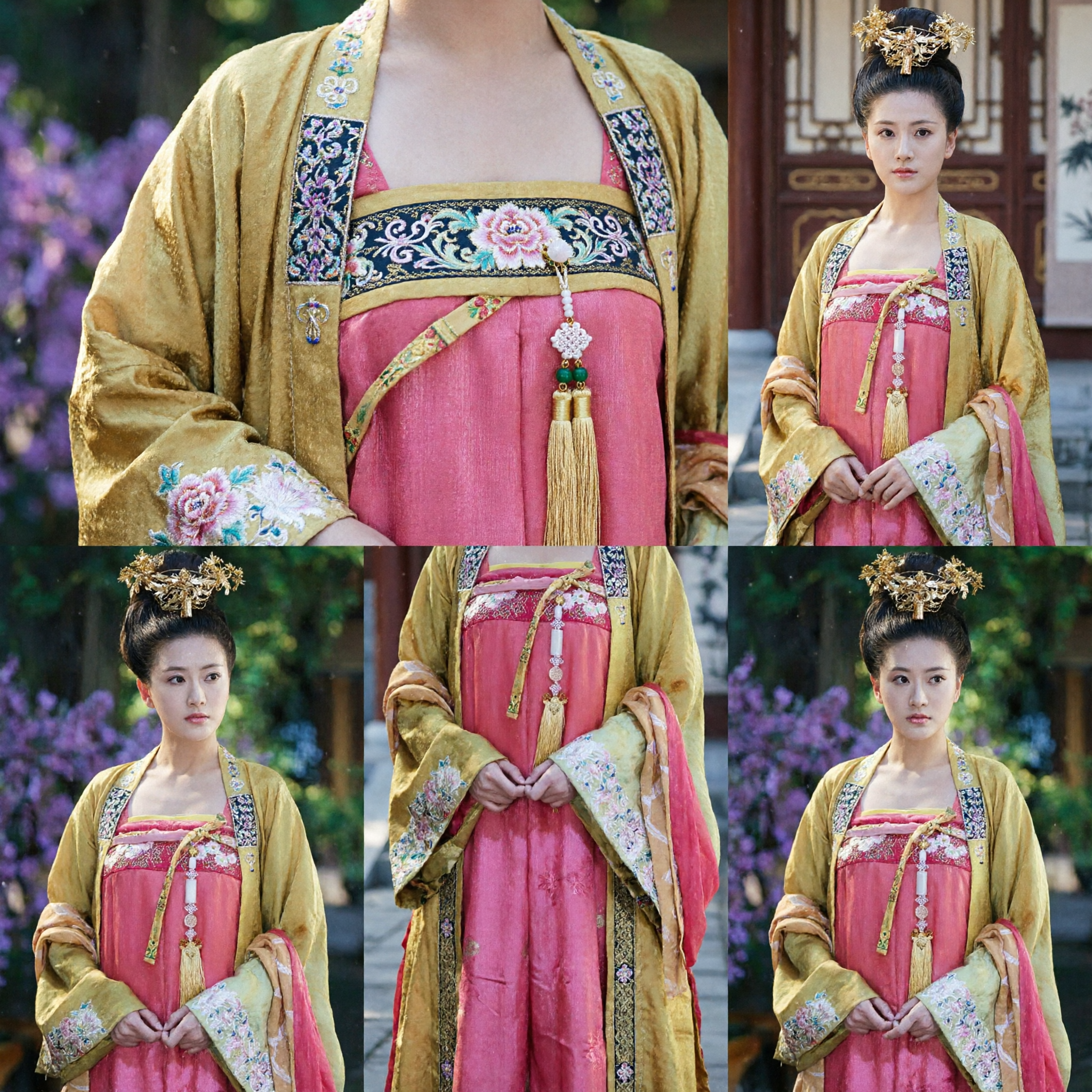 Ancient Chinese Tang Dynasty Palace Lady Costume Traditional Hanfu Embroidered Dress for Women Historical Cosplay