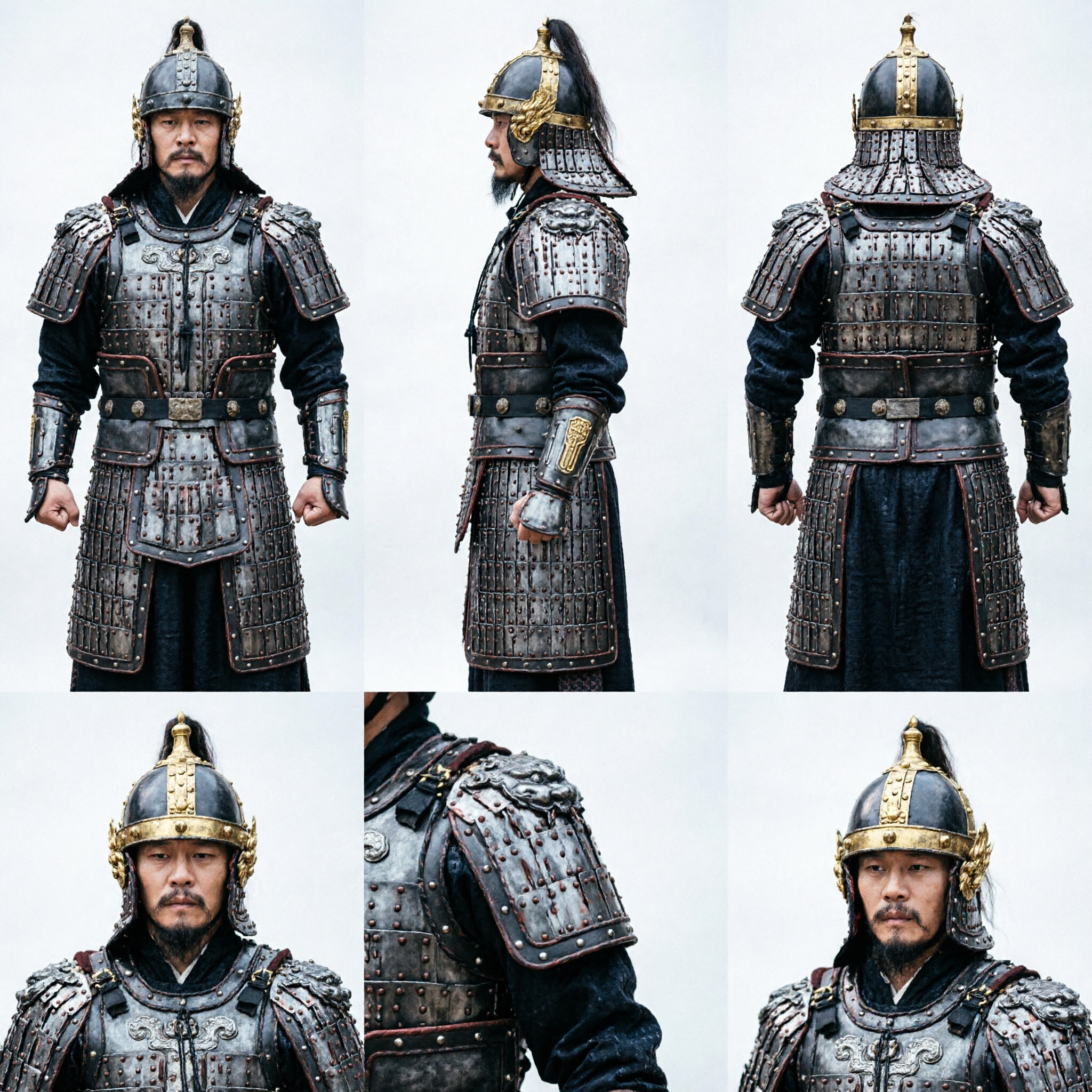 Men's Three Kingdoms General Zhang Fei Armor Costume Ancient Chinese Warrior Outfit for Cosplay and Stage Performance
