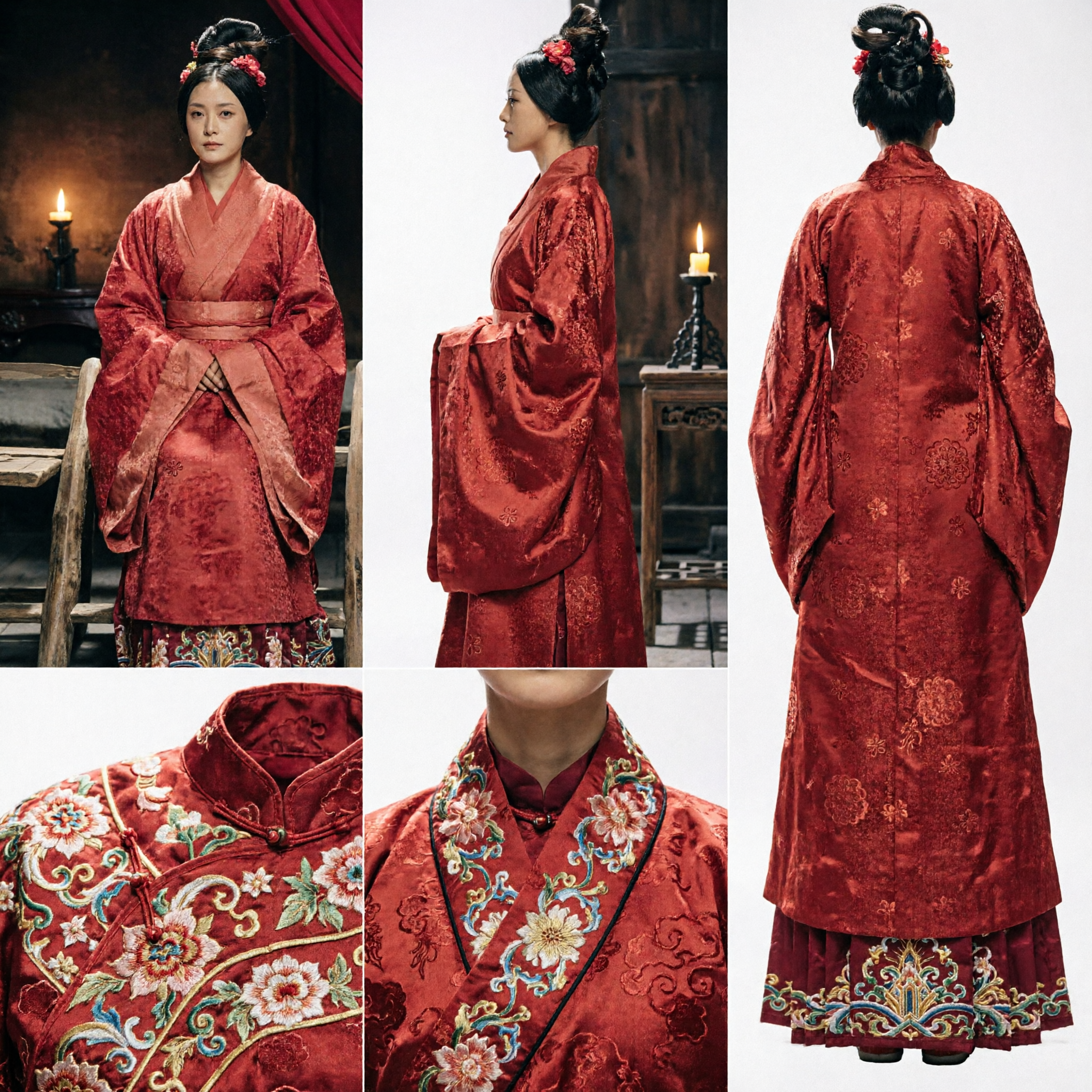 Ancient Chinese Red Palace Lady Hanfu Costume Traditional Qin Dynasty Robe for Women Cosplay