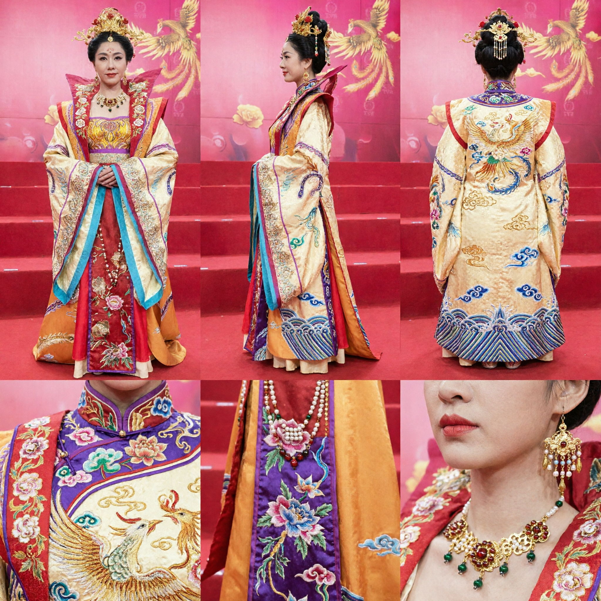 Ancient Chinese Tang Dynasty Palace Costume Traditional Empress Hanfu Dress Complete Set for Women Stage Performance