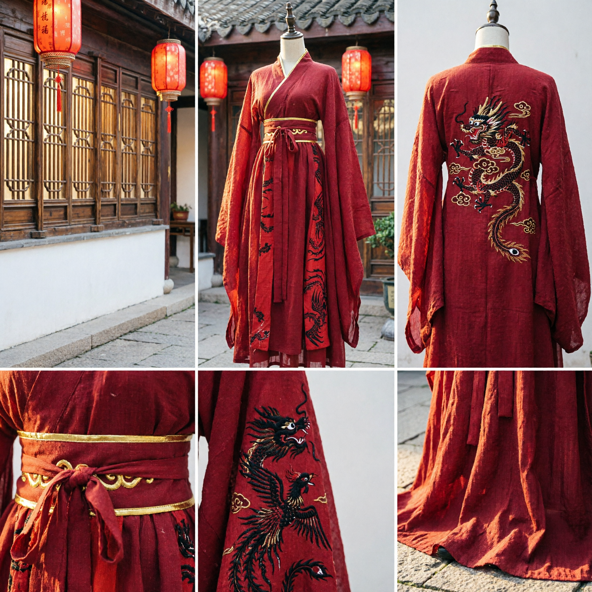 Traditional Chinese Red Hanfu Dress Women Ancient Tang Dynasty Princess Costume Phoenix Embroidery Performance Wear