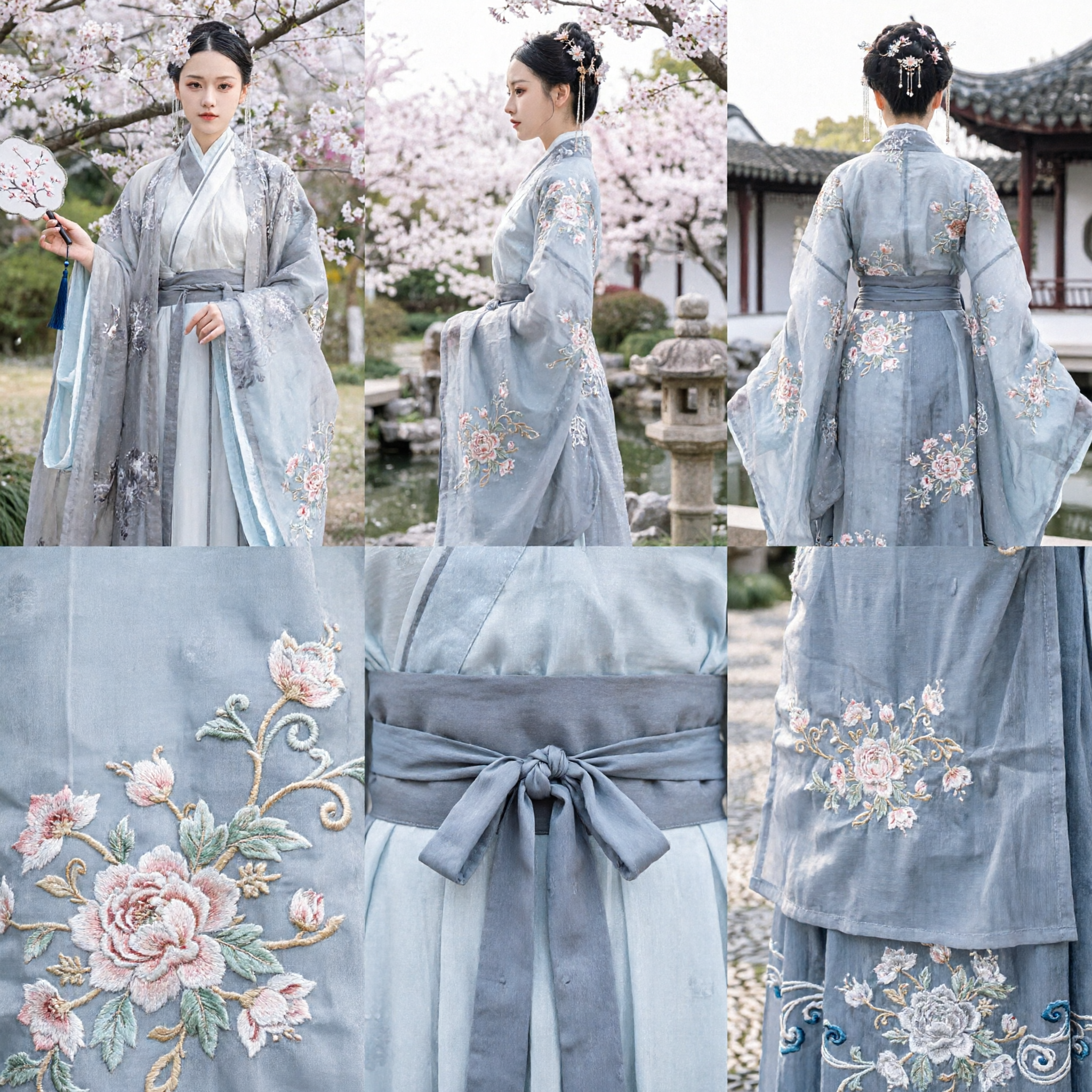 Elegant Traditional Chinese Hanfu Costume for Women Ancient Princess Fairy Dress Song Dynasty Style Embroidered Robe