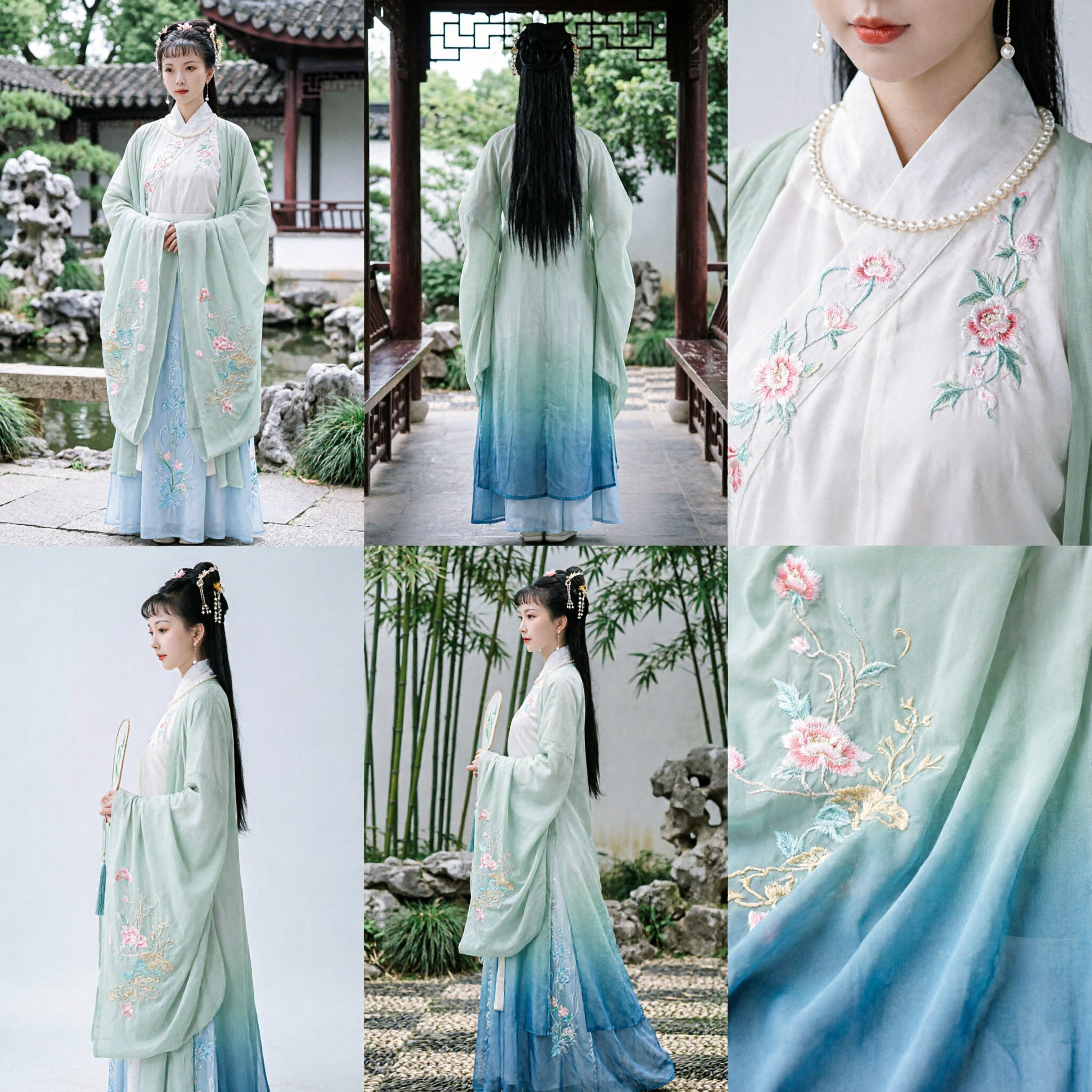Elegant Mint Green Chinese Hanfu Dress Women's Traditional Embroidered Ancient Costume for Cosplay and Cultural Events