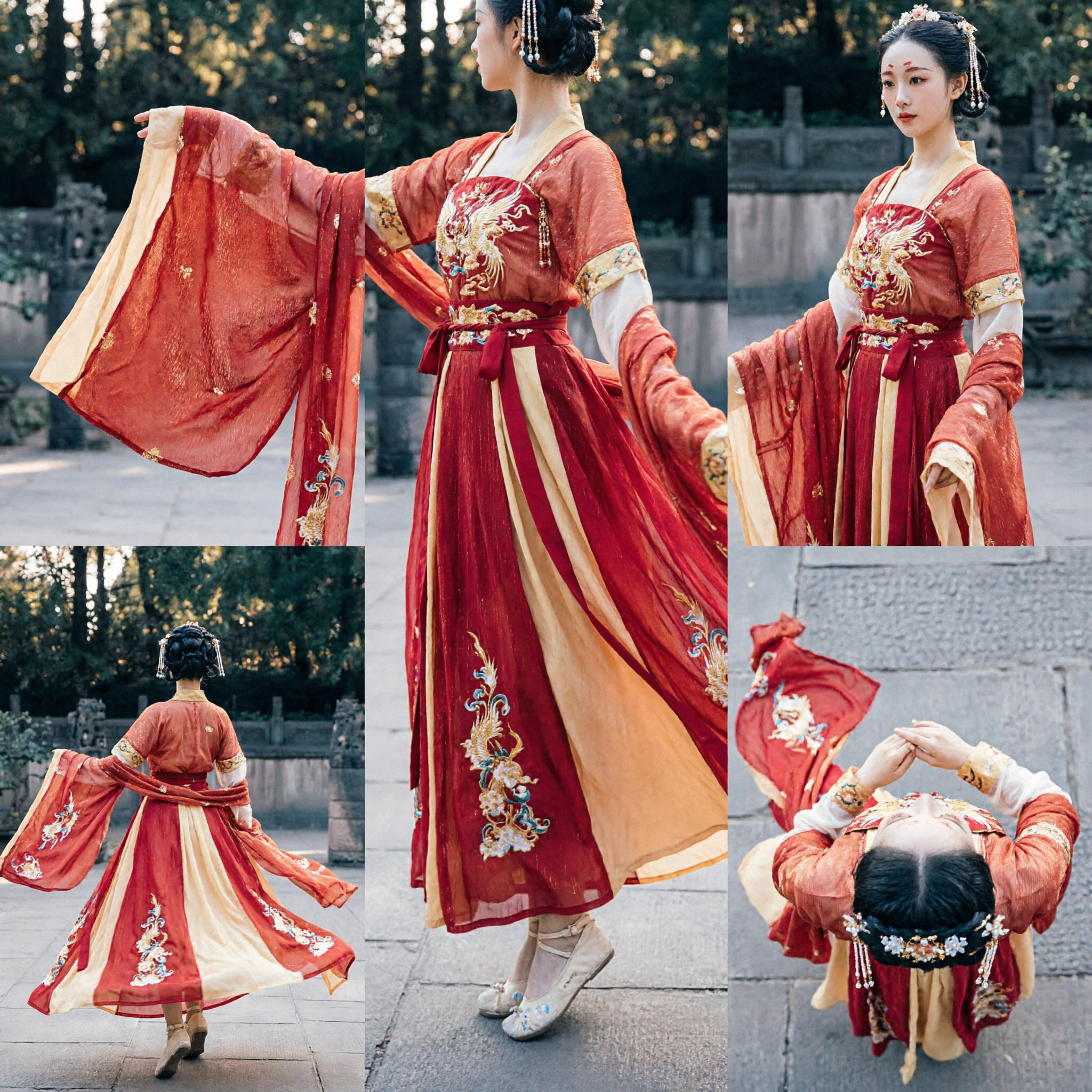 Traditional Chinese Tang Dynasty Hanfu Dance Costume Women's Classical Performance Dress Ancient Red Outfit