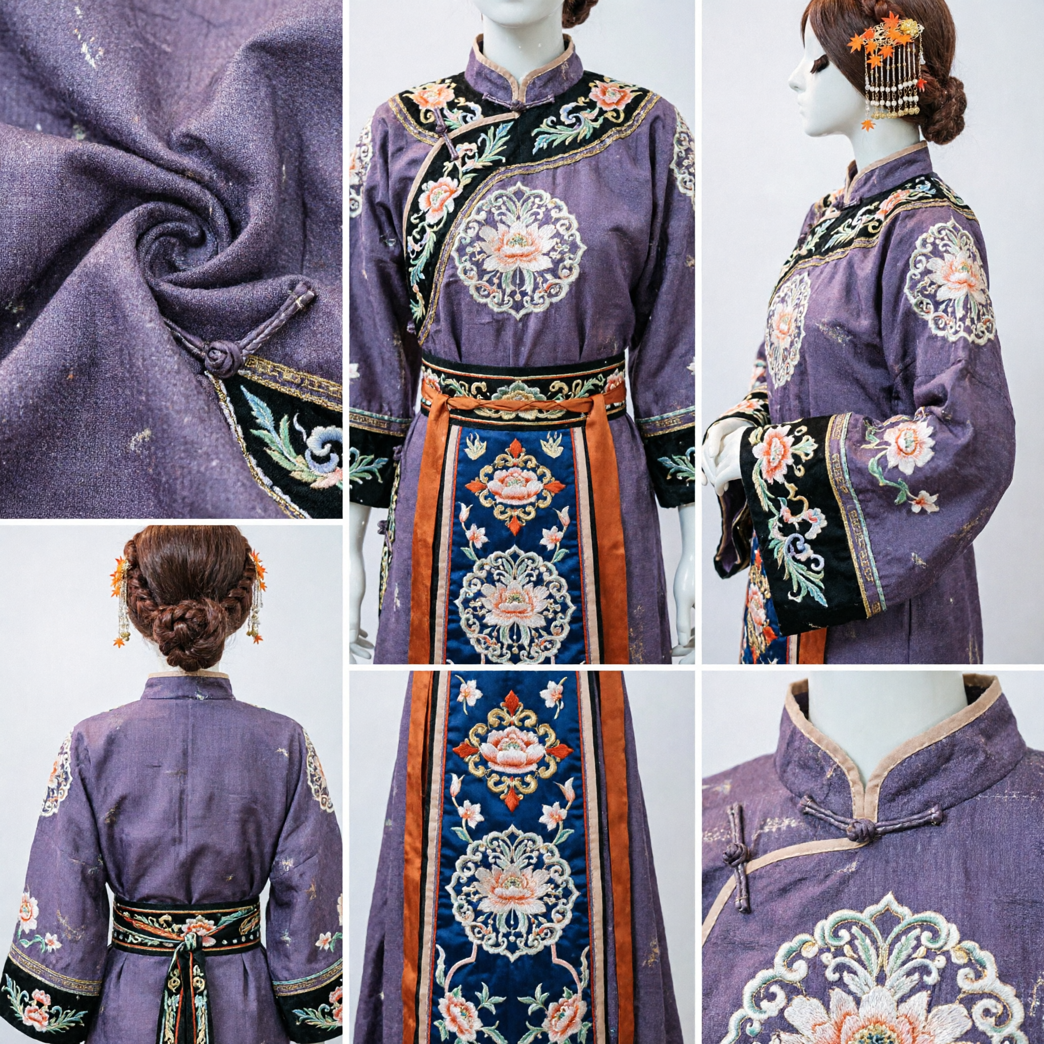 Traditional Chinese Maple Leaf Hairpin Gold Tassel Hair Comb Hanfu Accessories for Women Ancient Style