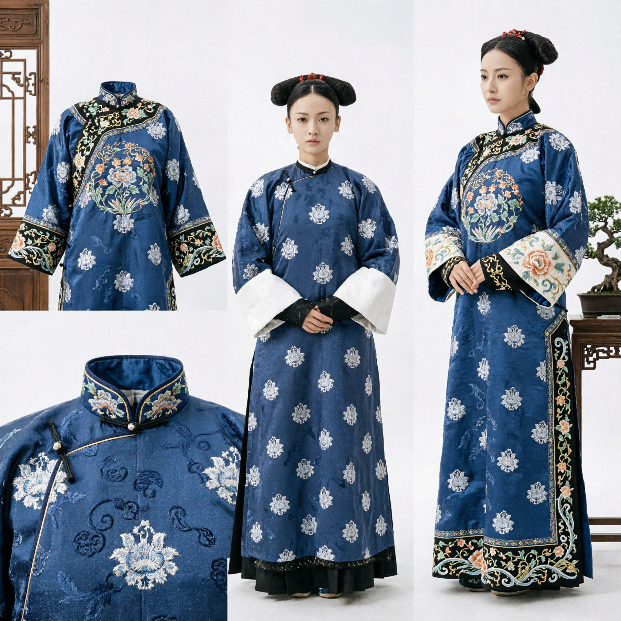 Traditional Chinese Qing Dynasty Manchu Princess Embroidered Robe Historical Drama Cosplay Costume for Women