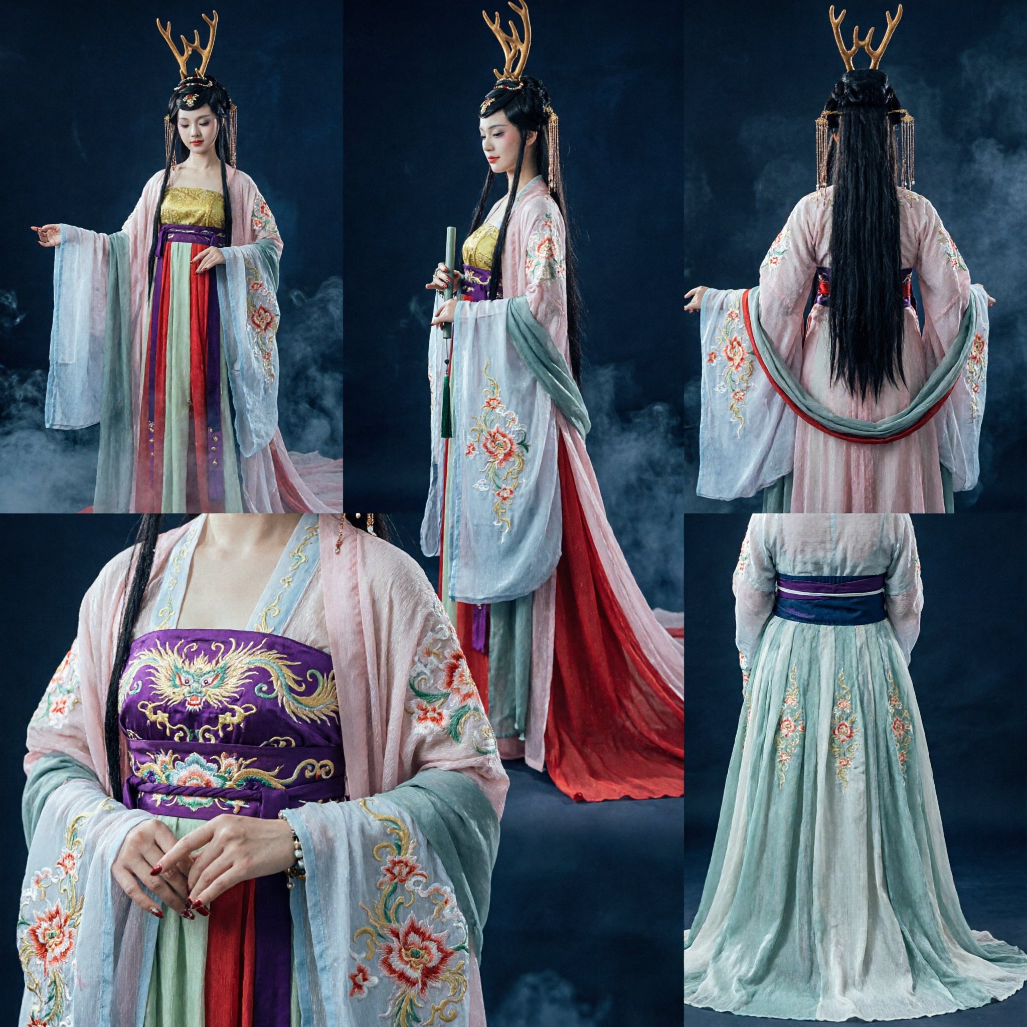 Ancient Chinese Dragon Daughter Hanfu Costume Traditional Tang Dynasty Fairy Dress for Women Cosplay Performance