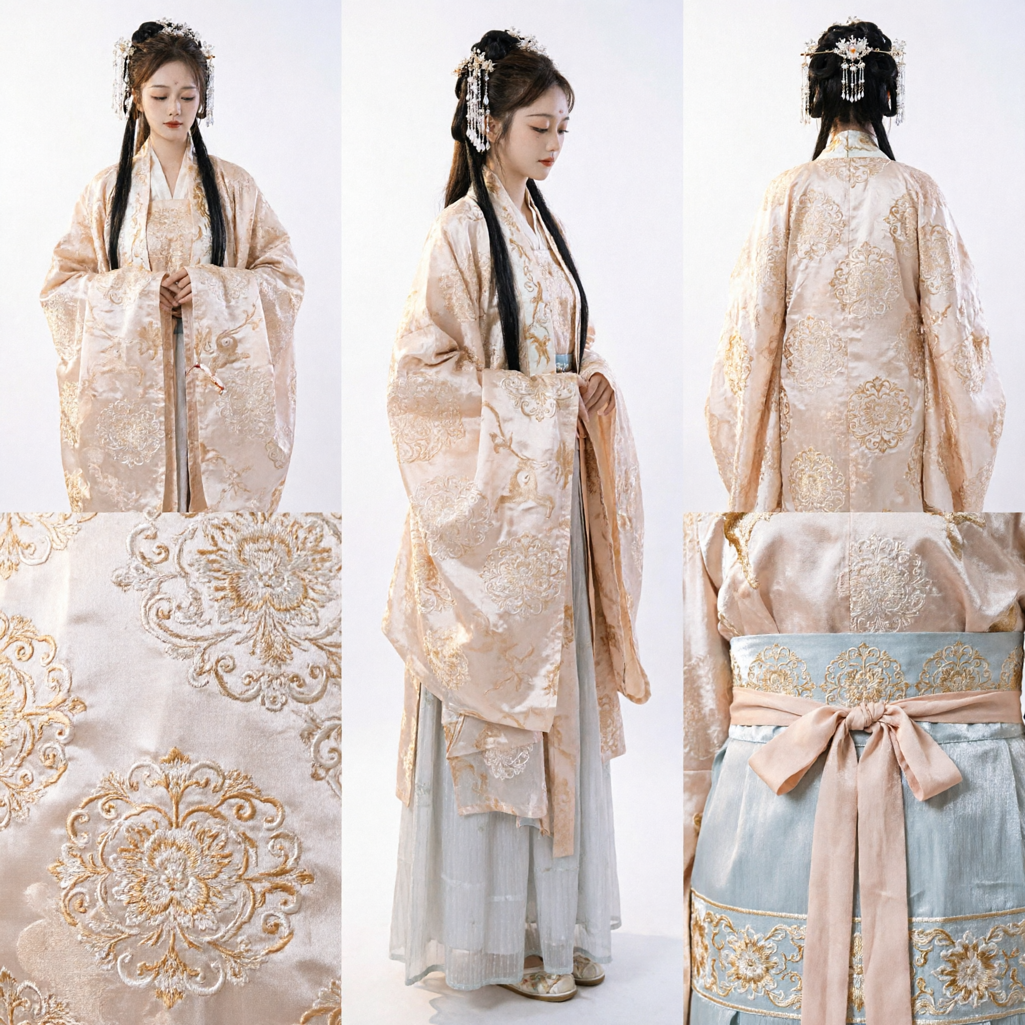 Elegant Chinese Hanfu Tang Dynasty Costume for Women Traditional Ancient Fairy Dress with Embroidery for Cosplay