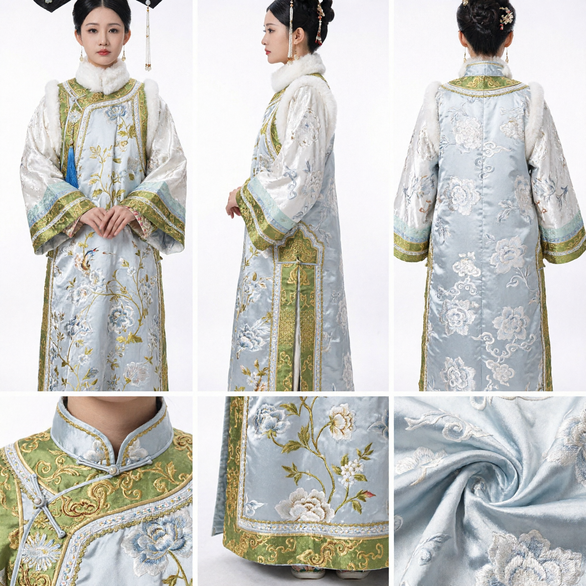 Ancient Chinese Qing Dynasty Empress Costume Traditional Manchu Lady Dress for Women Historical Cosplay Performance