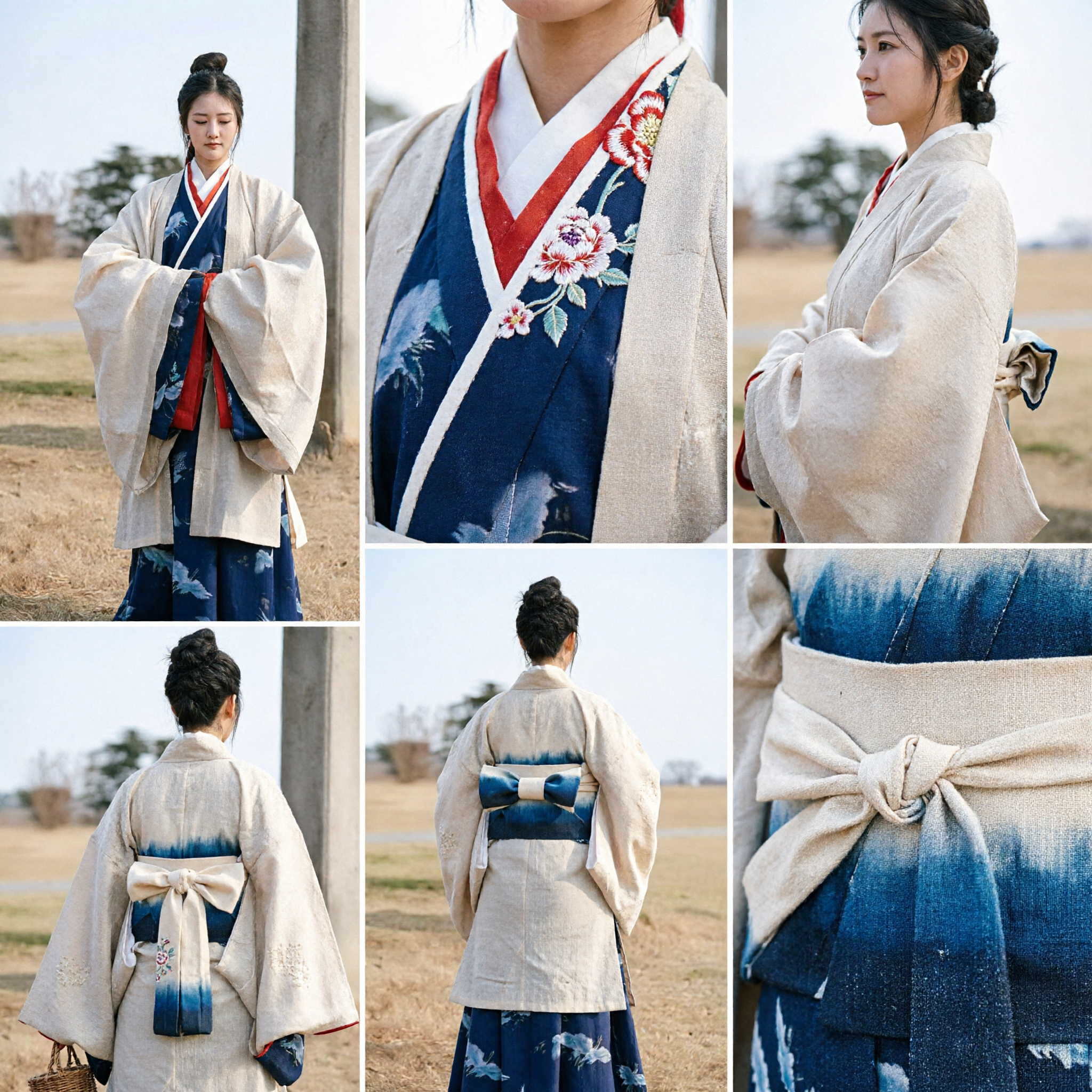 Traditional Chinese Hanfu Costume for Women Ancient Cream Beige Wide Sleeve Robe Historical Dress Cosplay