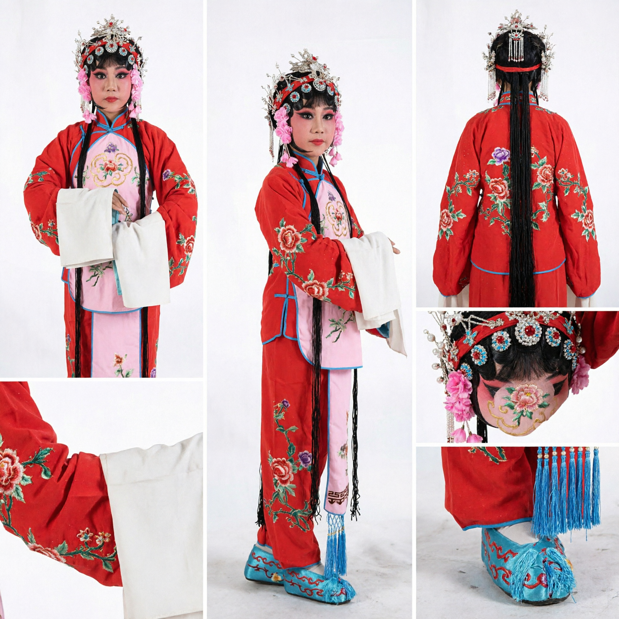 Traditional Chinese Peking Opera Costume for Kids Girls Ancient Beijing Opera Performance Dress Up Outfit