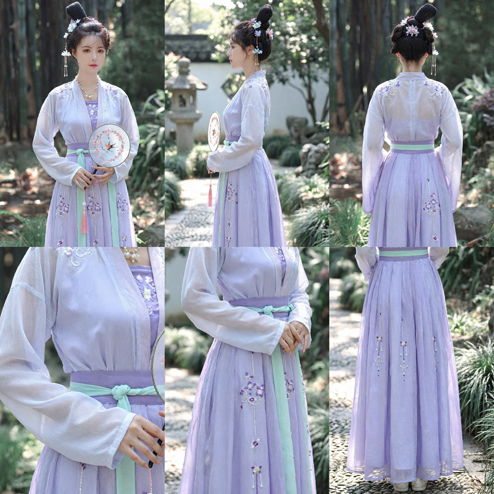 Elegant Ancient Chinese Hanfu Purple Embroidered Ruqun Traditional Fairy Costume for Women Historical Cosplay