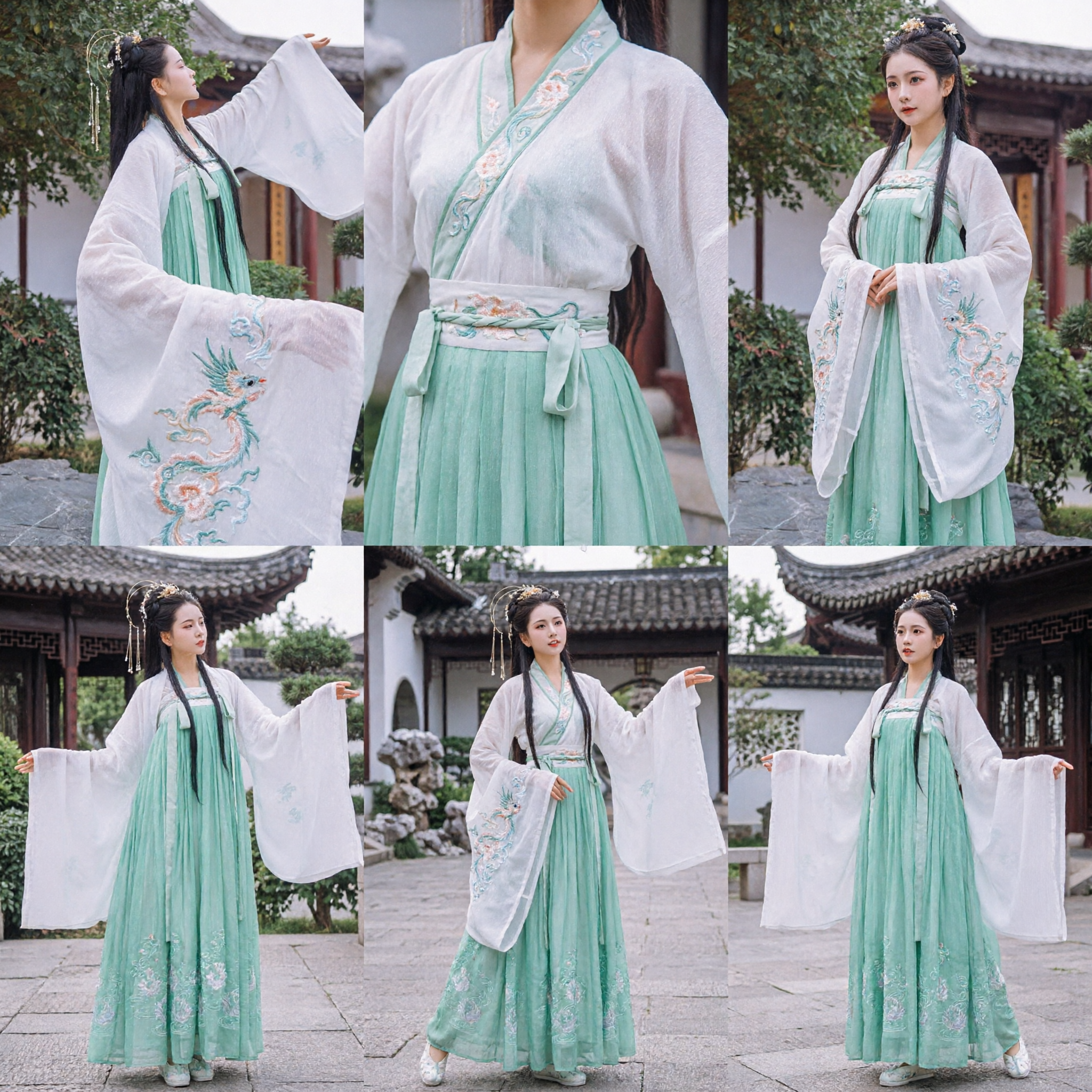 Elegant Green Chinese Hanfu Traditional Dress Tang Dynasty Ruqun Ancient Costume for Women Cosplay Performance