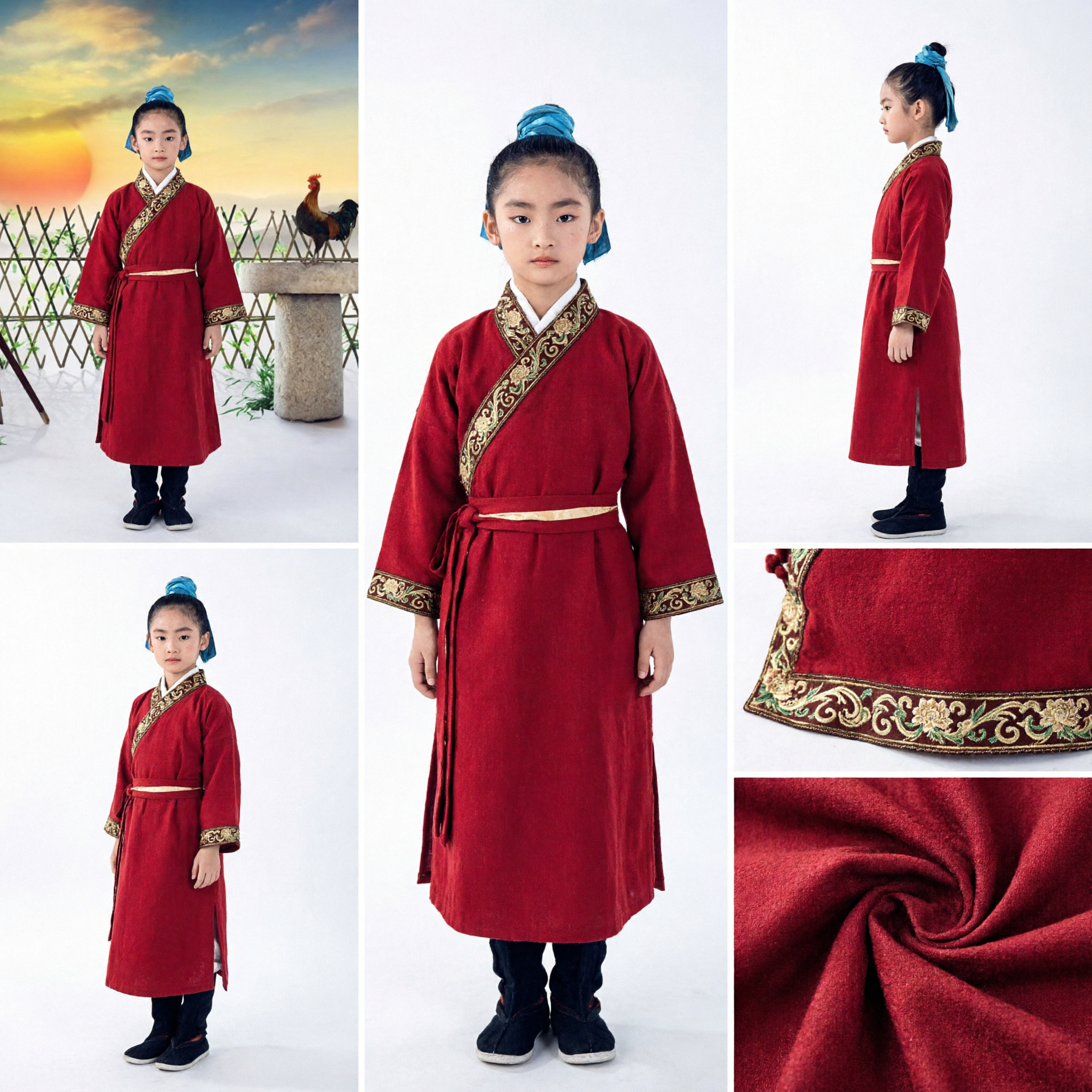 Traditional Red Kung Fu Costume for Kids Girls Chinese Wushu Tai Chi Martial Arts Uniform