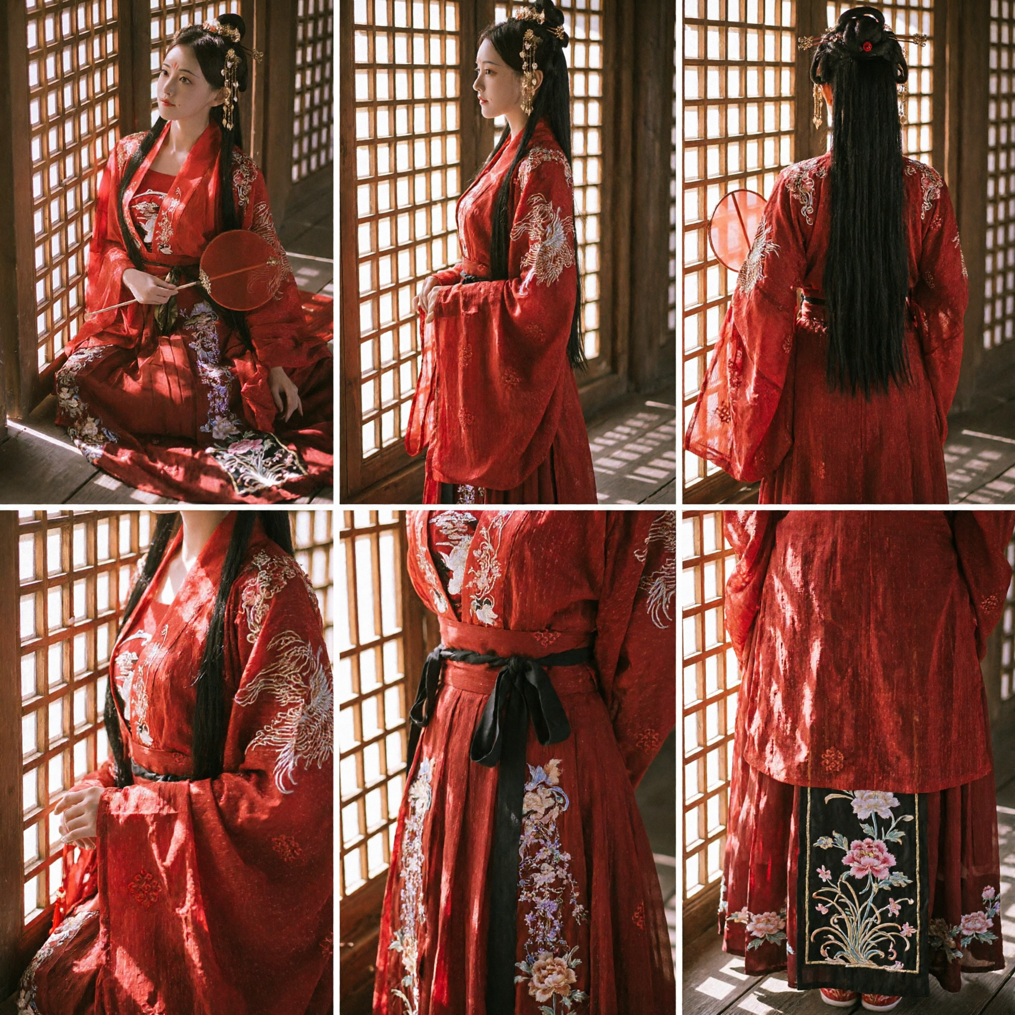 Elegant Red Chinese Hanfu Traditional Costume Ancient Palace Princess Dress for Women Wedding Ceremony