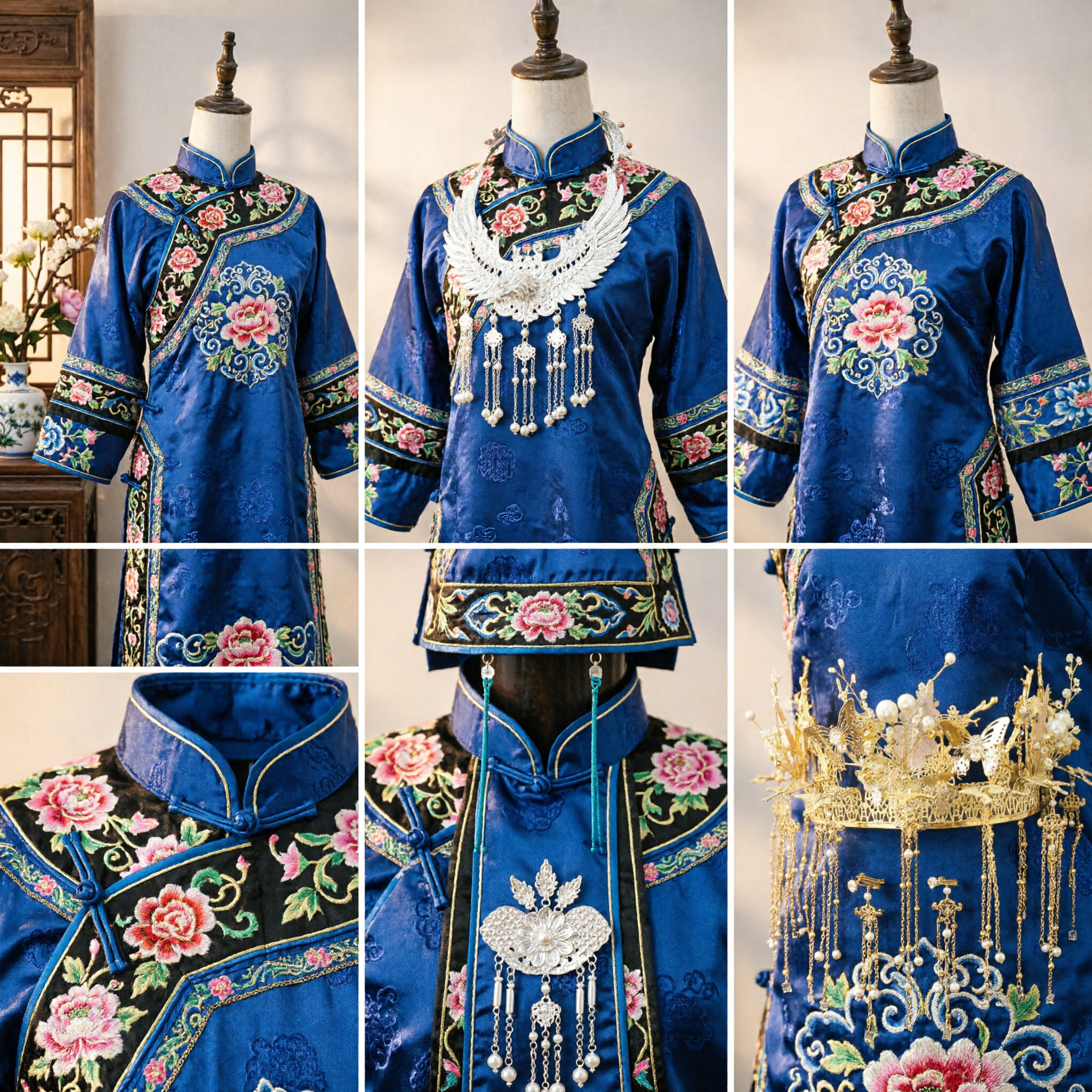 Luxury Gold Butterfly Pearl Hair Crown Tassel Headpiece for Bride Wedding Chinese Traditional Costume Jewelry