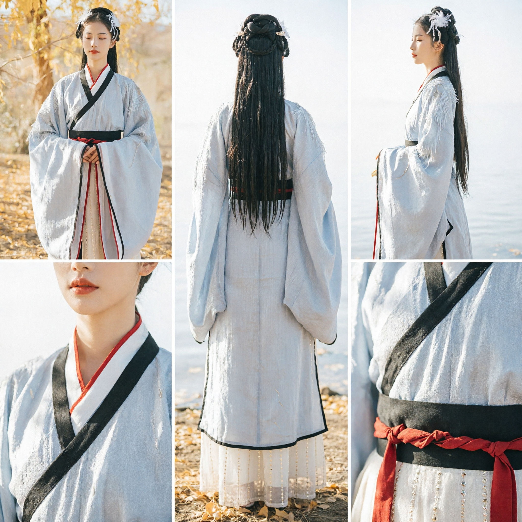 Elegant White Hanfu Traditional Chinese Clothing Han Dynasty Style Ancient Costume for Women Cosplay Photography