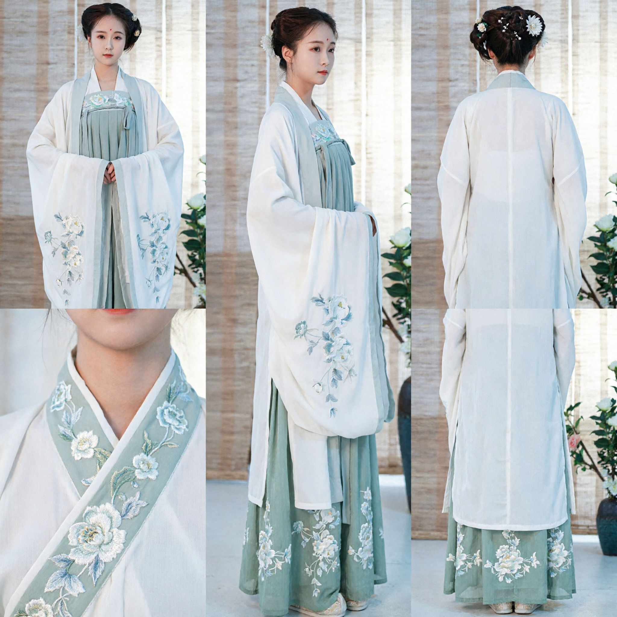 Traditional Chinese Hanfu Costume for Women Ancient Blue Embroidered Fairy Dress for Cosplay and Performance