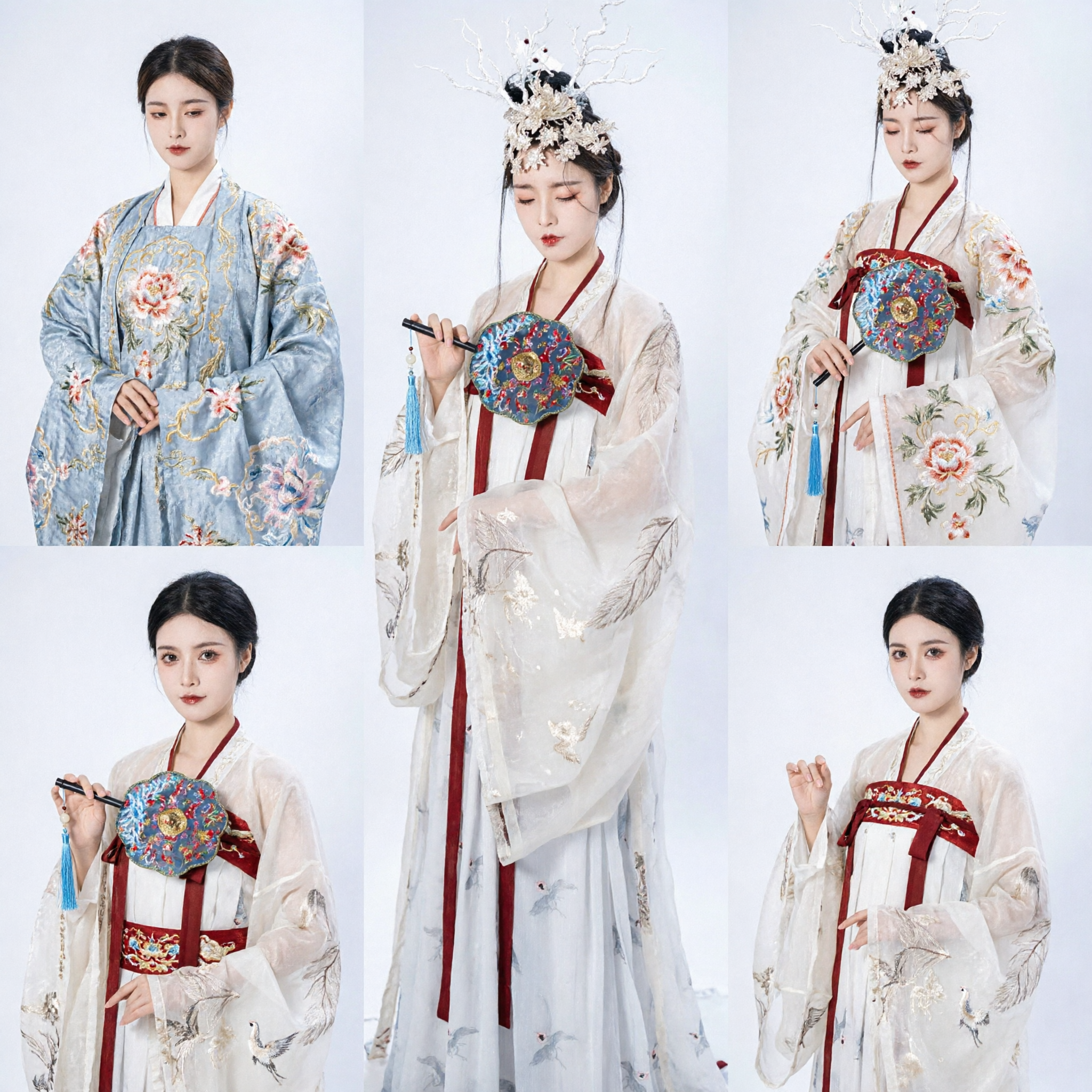Traditional Chinese Hanfu Ancient Costume Fairy Dress Song Dynasty Style Elegant White Robe for Women Photography