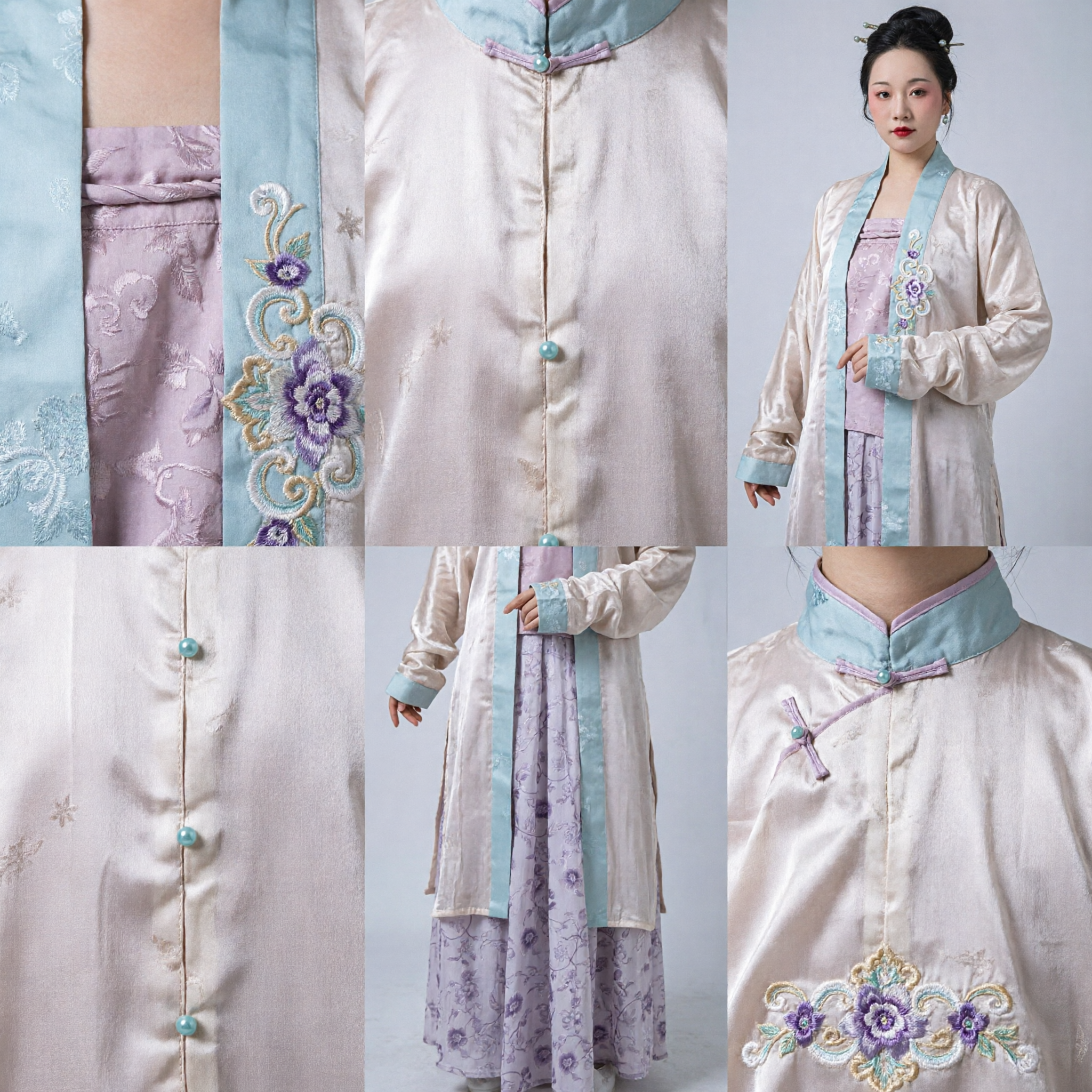 Traditional Chinese Hanfu Costume for Women Ancient Style Elegant Floral Dress Set for Cosplay and Photography