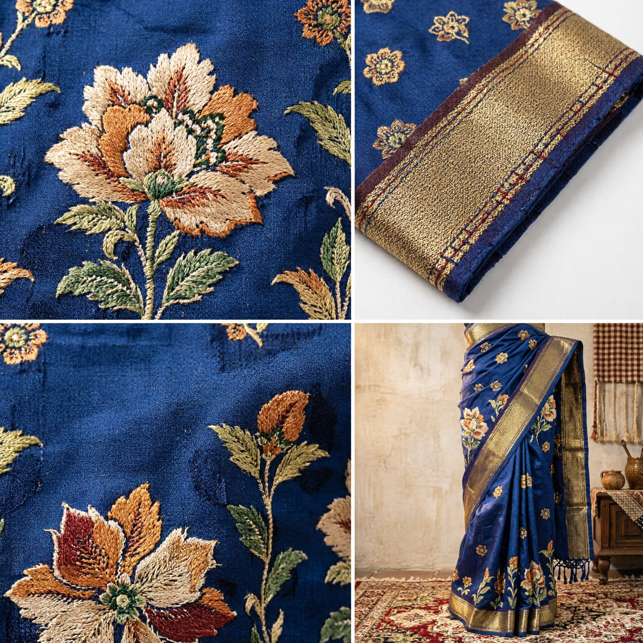 Traditional Chinese Brown Brocade Ribbon with Gold Floral Pattern for Hanfu Costume Making and DIY Craft Projects