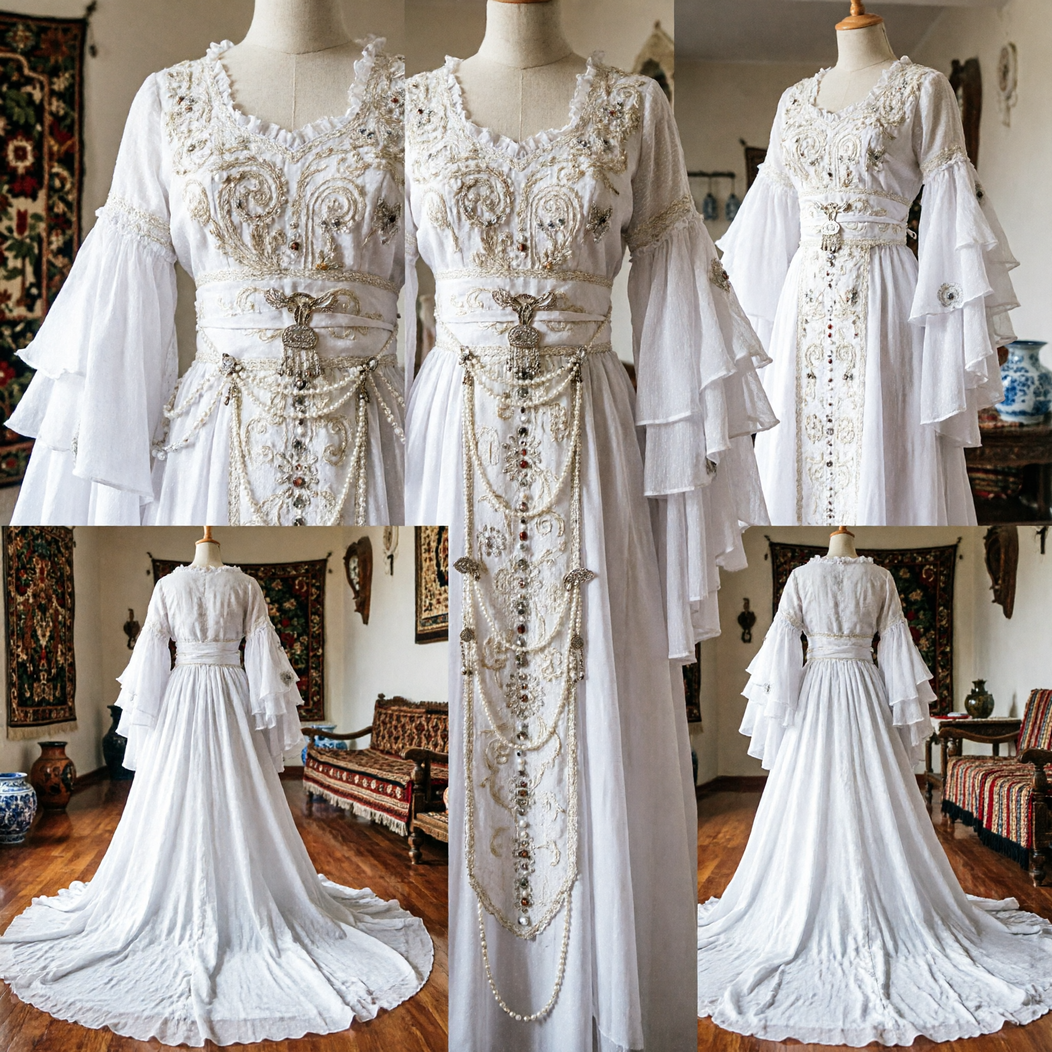 Elegant White Chinese Traditional Hanfu Fairy Dress Ancient Palace Lady Costume for Women Stage Performance Cosplay