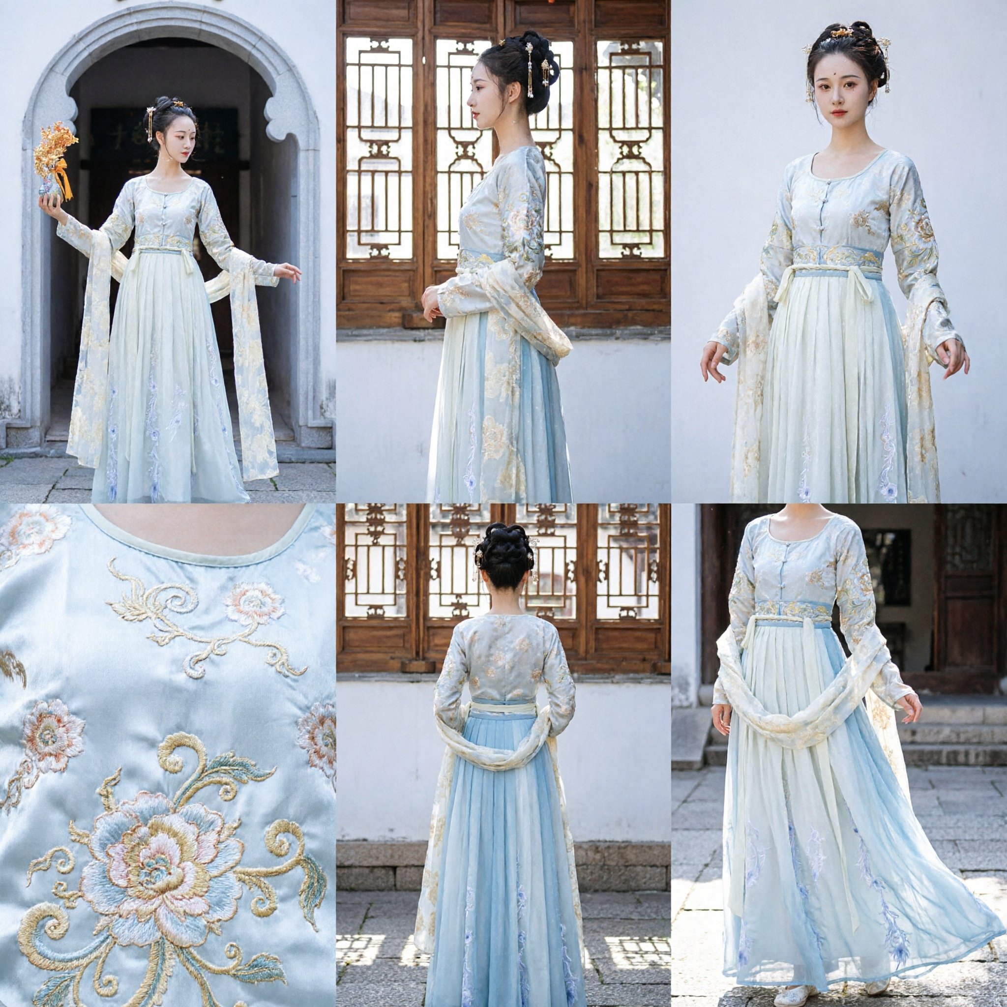 Traditional Chinese Hanfu Dress Ancient Historical Fairy Costume Elegant Long Sleeve Ruqun for Women