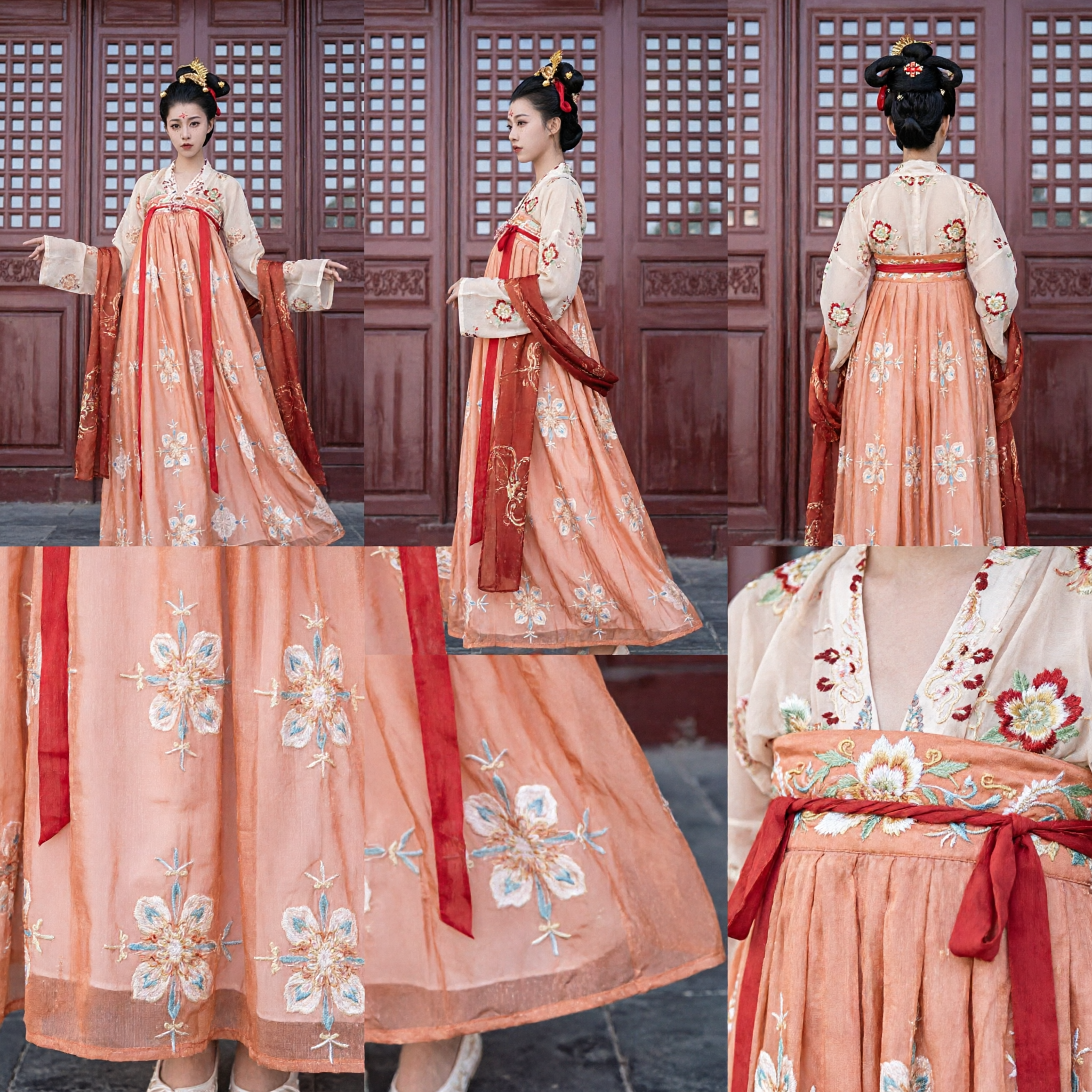 Ancient Chinese Tang Dynasty Hanfu Costume for Women Traditional Embroidered Dress for Cosplay Performance