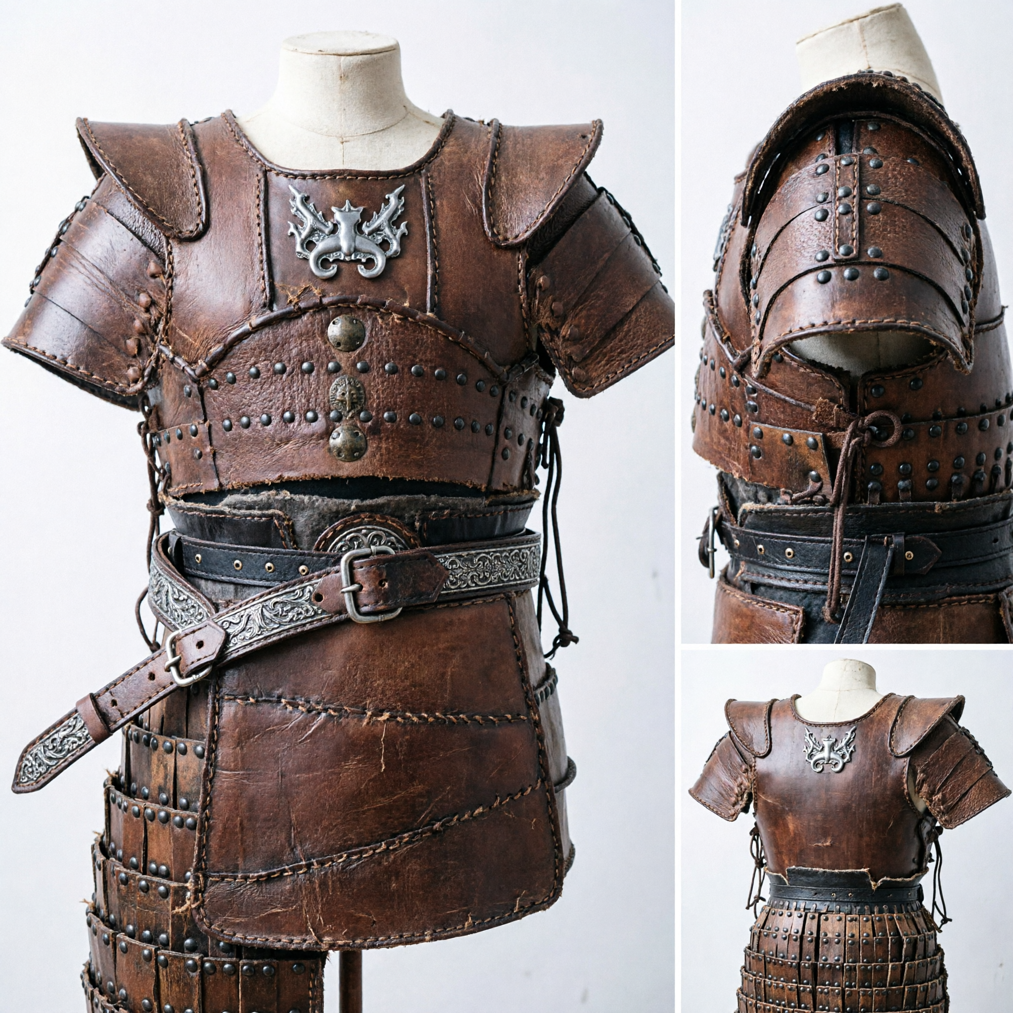 Handcrafted Medieval Leather Armor Cuirass with Pauldrons for Fantasy Cosplay LARP and Historical Reenactment