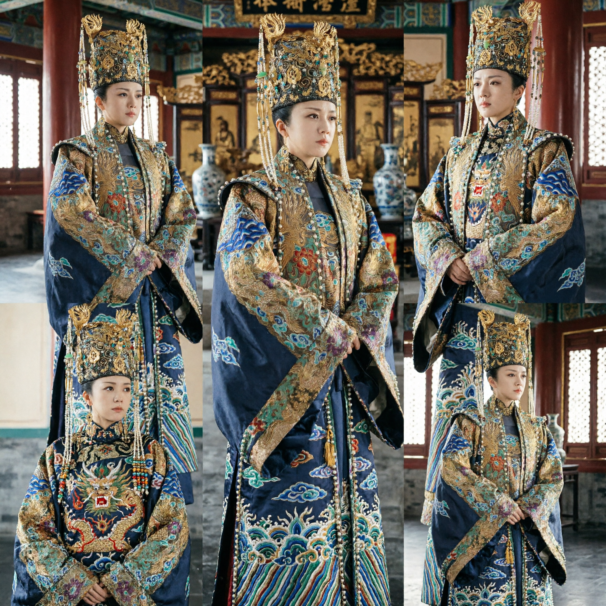 Traditional Chinese Ming Dynasty Empress Costume with Phoenix Crown Historical Drama Cosplay Robe for Women