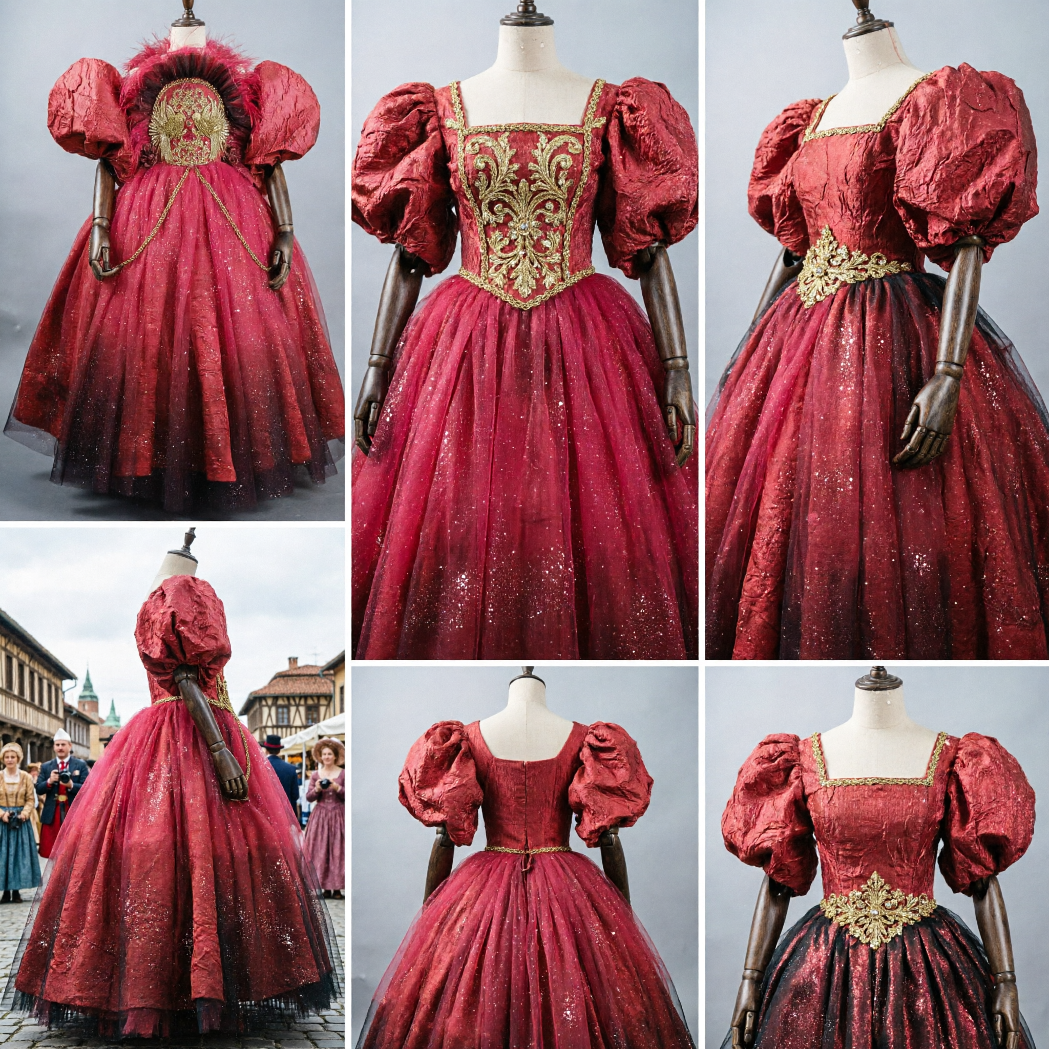 Traditional Chinese Red Wedding Dress Phoenix Embroidery Ballgown Tulle Skirt Stage Performance Costume for Women