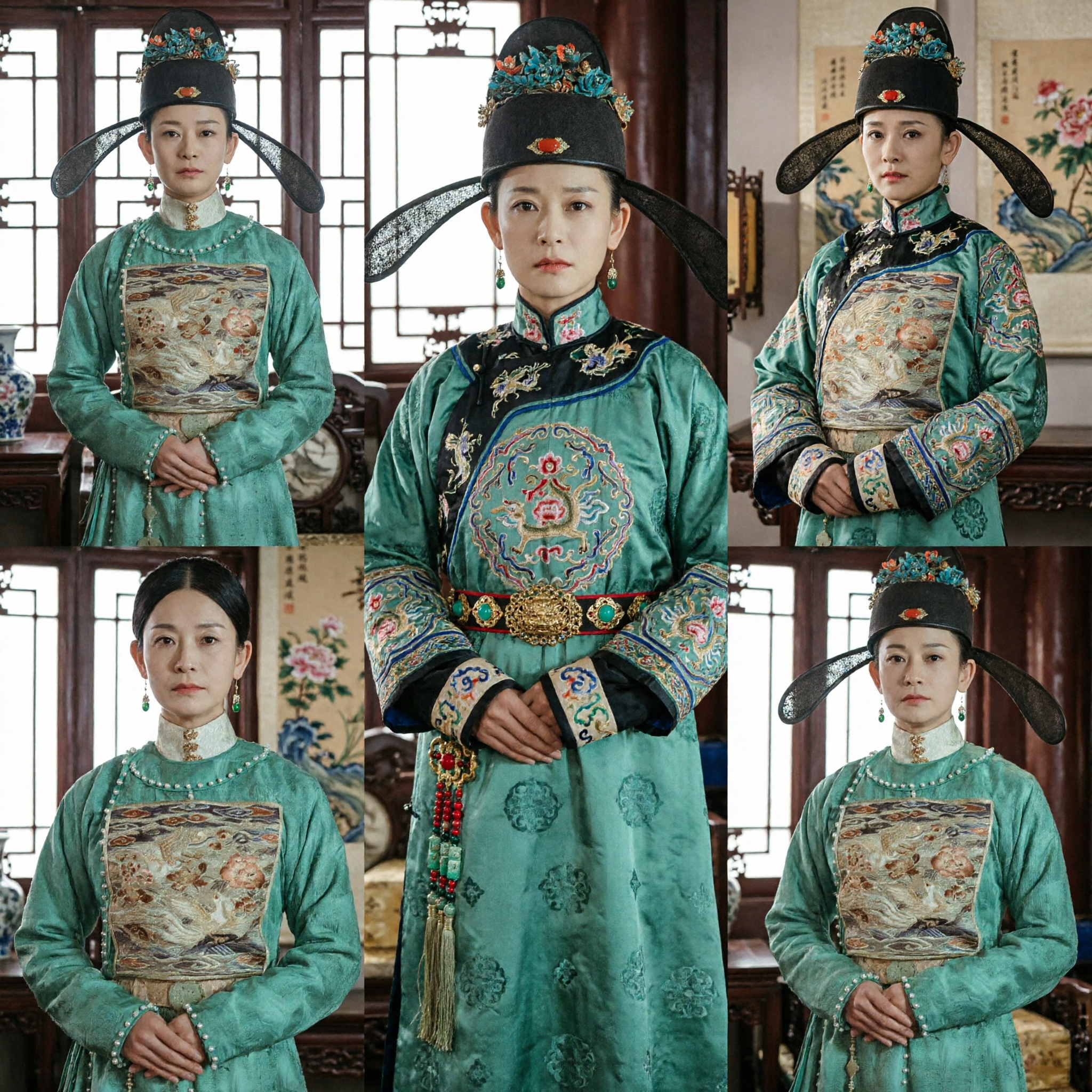 Traditional Chinese Ming Dynasty Official Green Robe Costume with Crane Embroidery and Hat for Cosplay