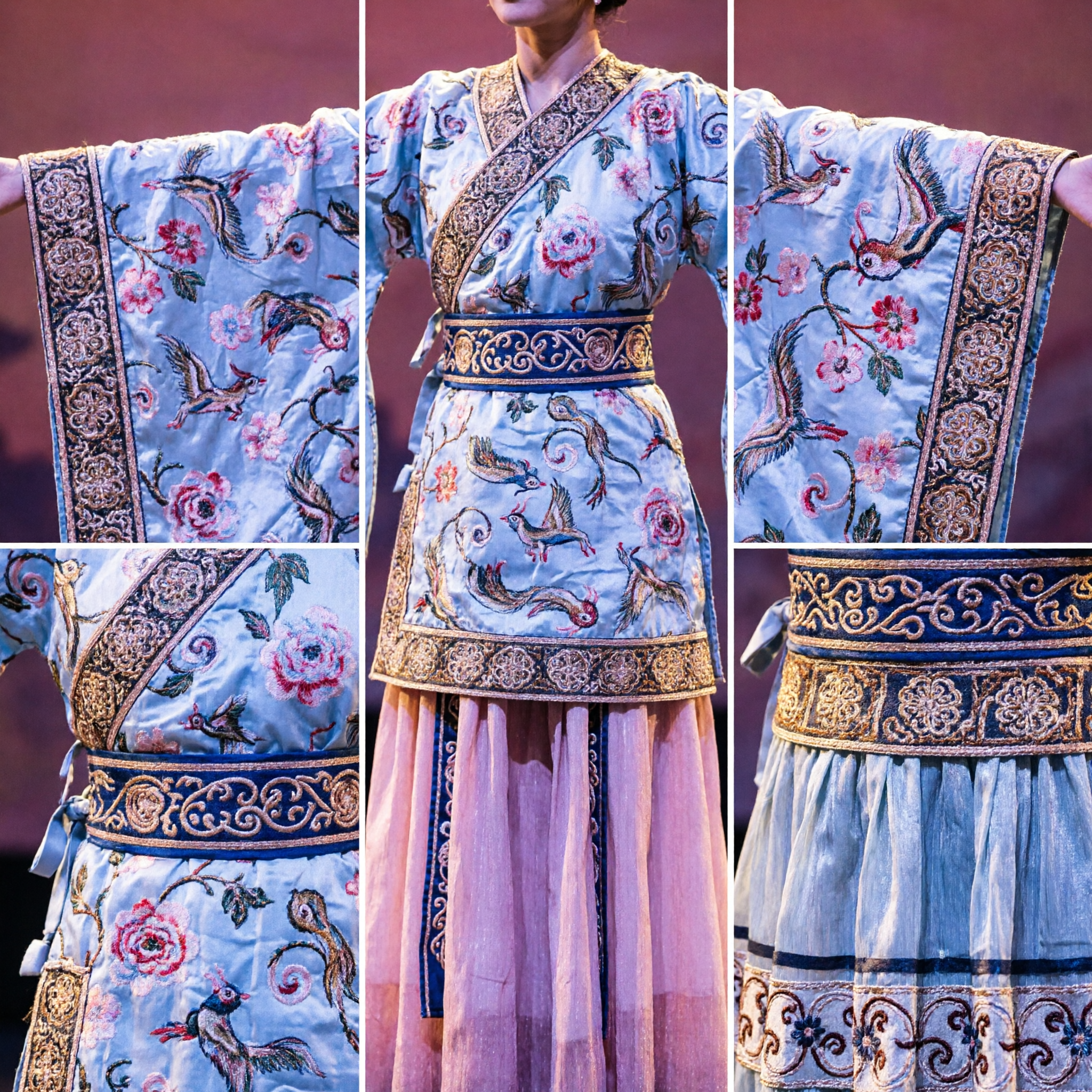 Elegant Chinese Classical Dance Costume for Women Traditional Hanfu Tang Dynasty Stage Performance Dress with Wide Sleeves