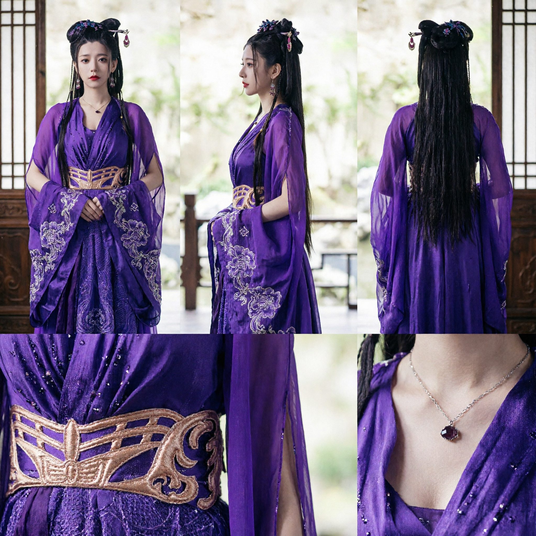 Traditional Chinese Purple Hanfu Costume Women Ancient Fairy Dress Xianxia Wuxia Period Drama Clothing Cosplay