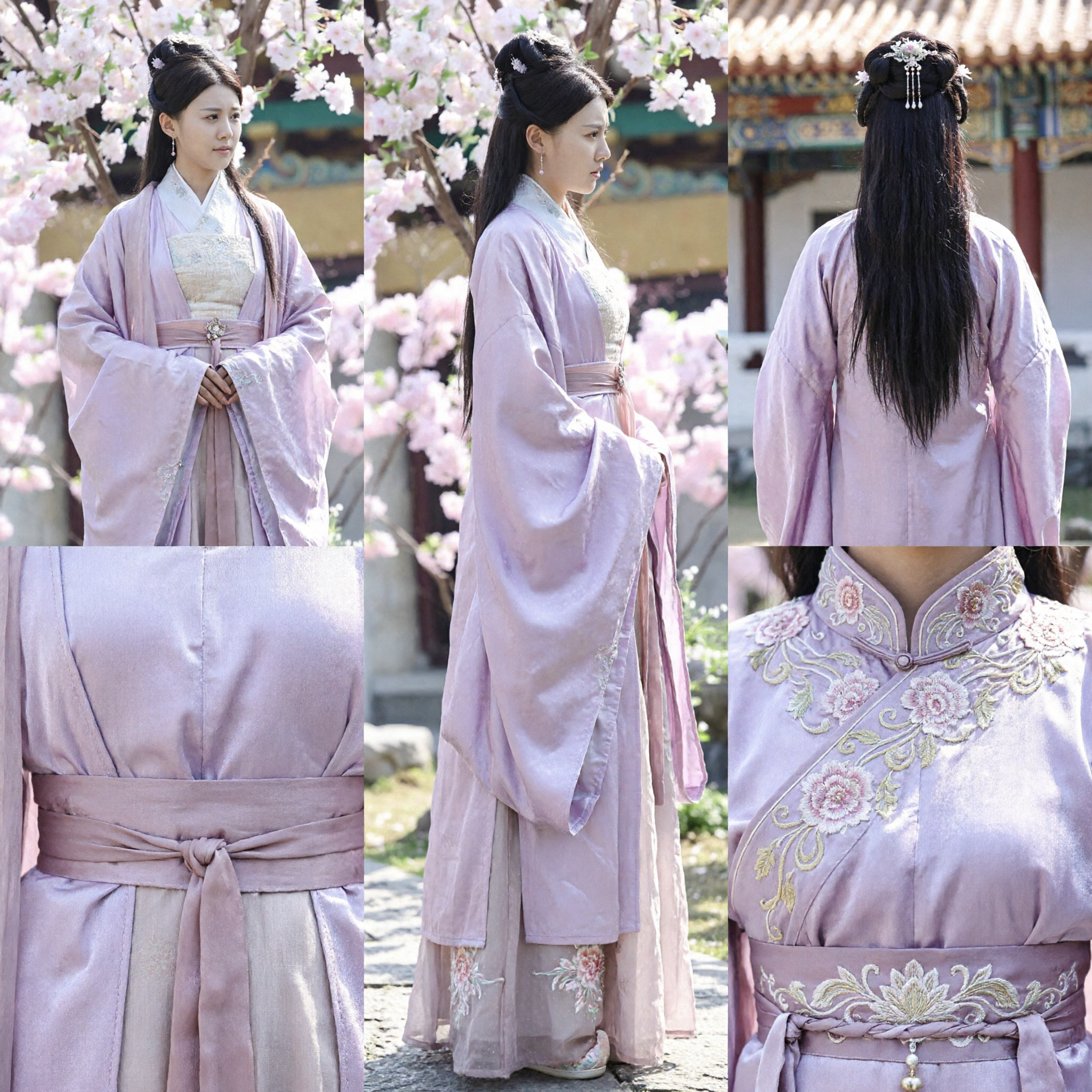 Elegant Light Purple Hanfu Traditional Chinese Ancient Costume Complete Set for Women Historical Cosplay Dress
