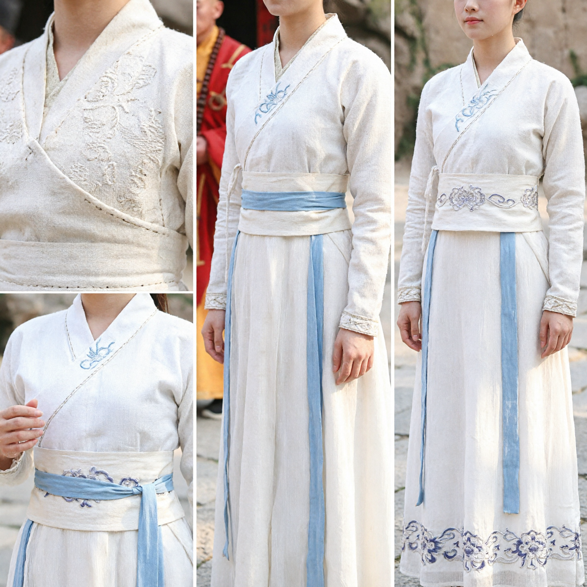 Elegant White Ancient Chinese Hanfu Dress Women's Wuxia Swordswoman Costume Traditional Historical Drama Clothing
