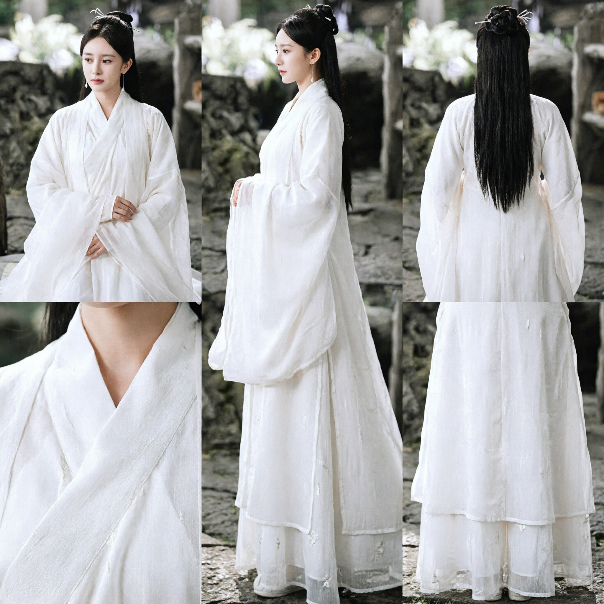 Elegant White Traditional Chinese Hanfu Dress Ancient Fairy Style Costume for Women Cosplay