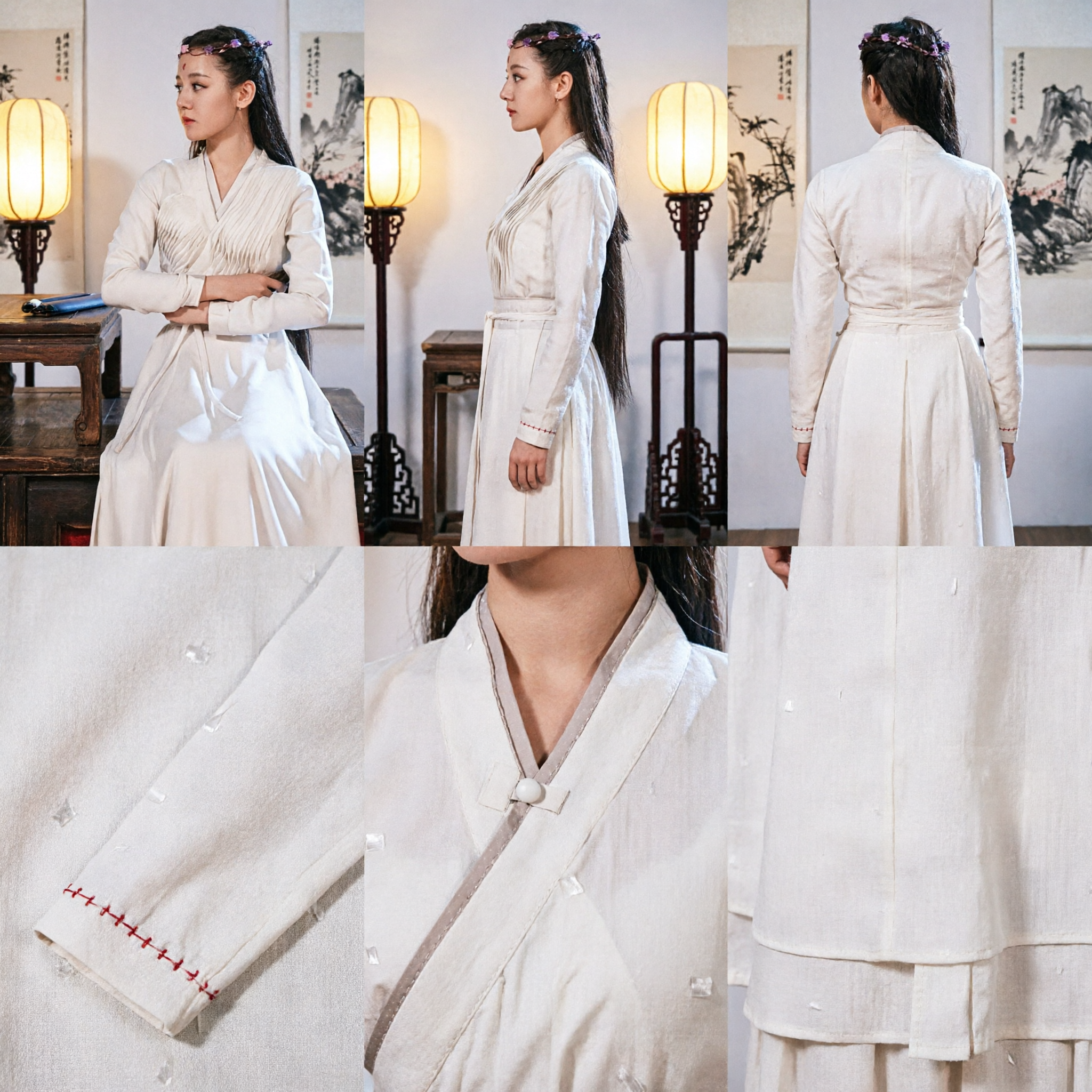 Elegant White Traditional Chinese Hanfu Ancient Fairy Dress Women's Costume for Cosplay and Photography