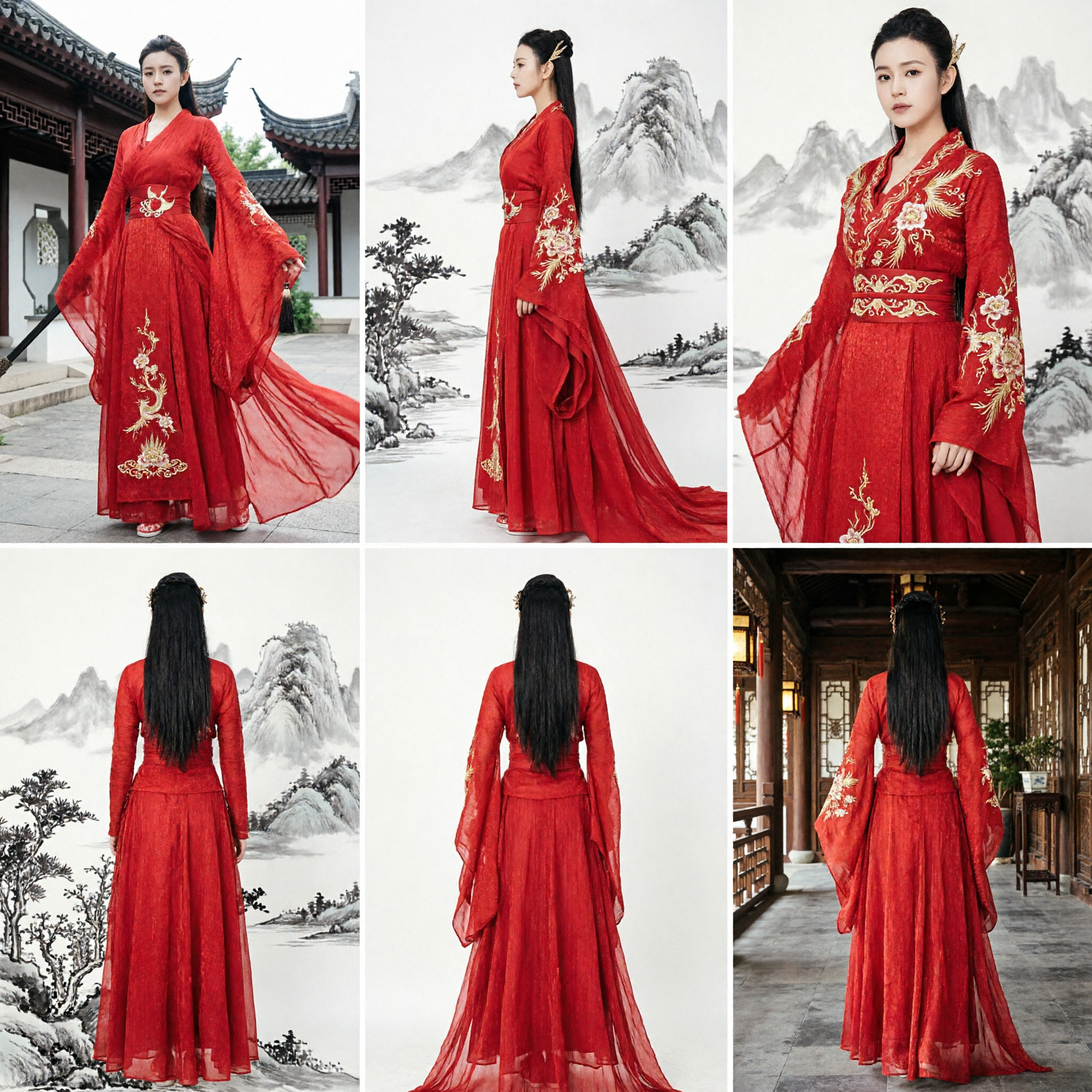 Ancient Chinese Wuxia Swordswoman Costume Red Hanfu Dress for Women Traditional Martial Arts Cosplay Outfit